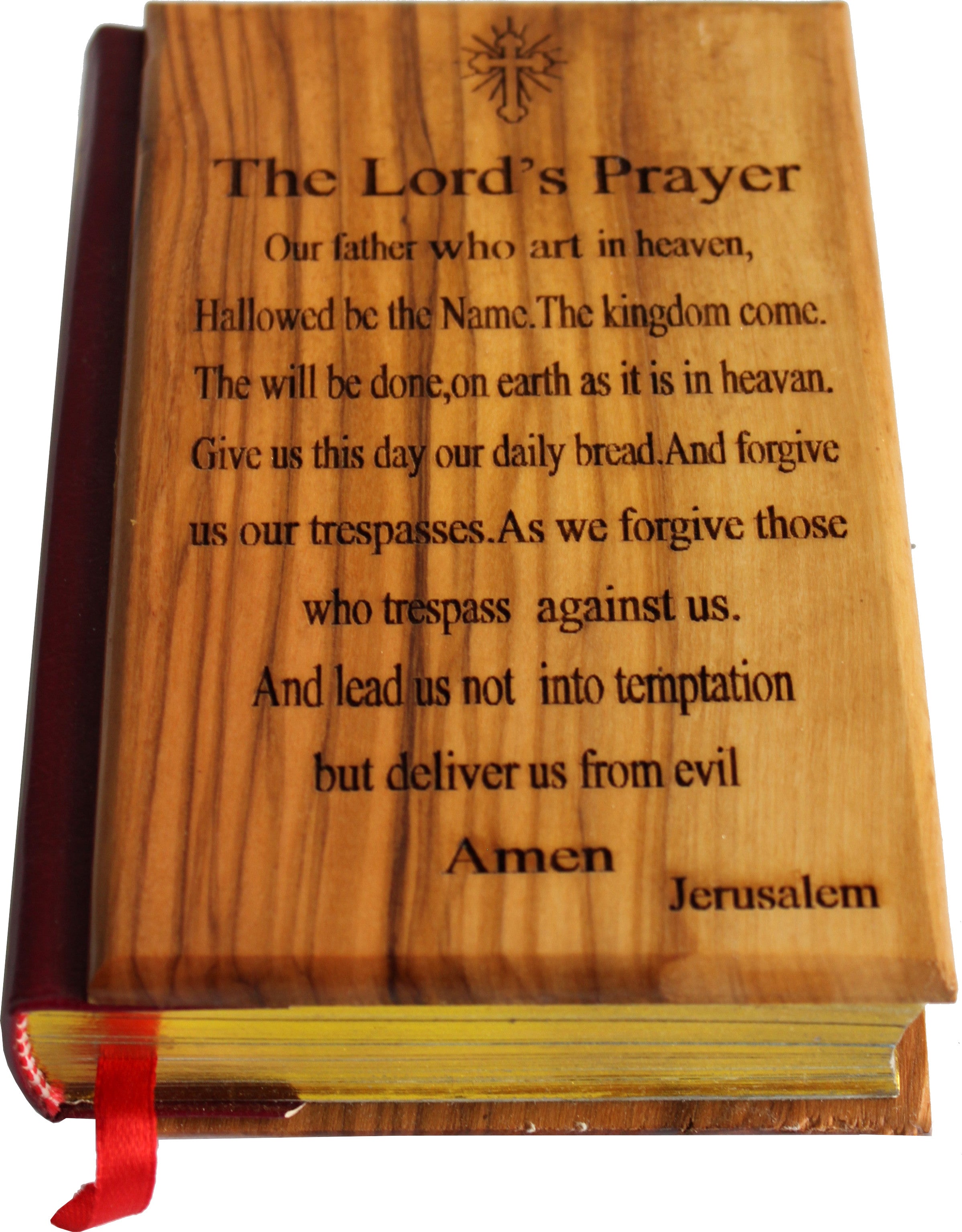 Jerusalem Bible, Olive Wood Cover carved with the Lord`s Prayer (English, 1094 pages)、mySite、topwebapps