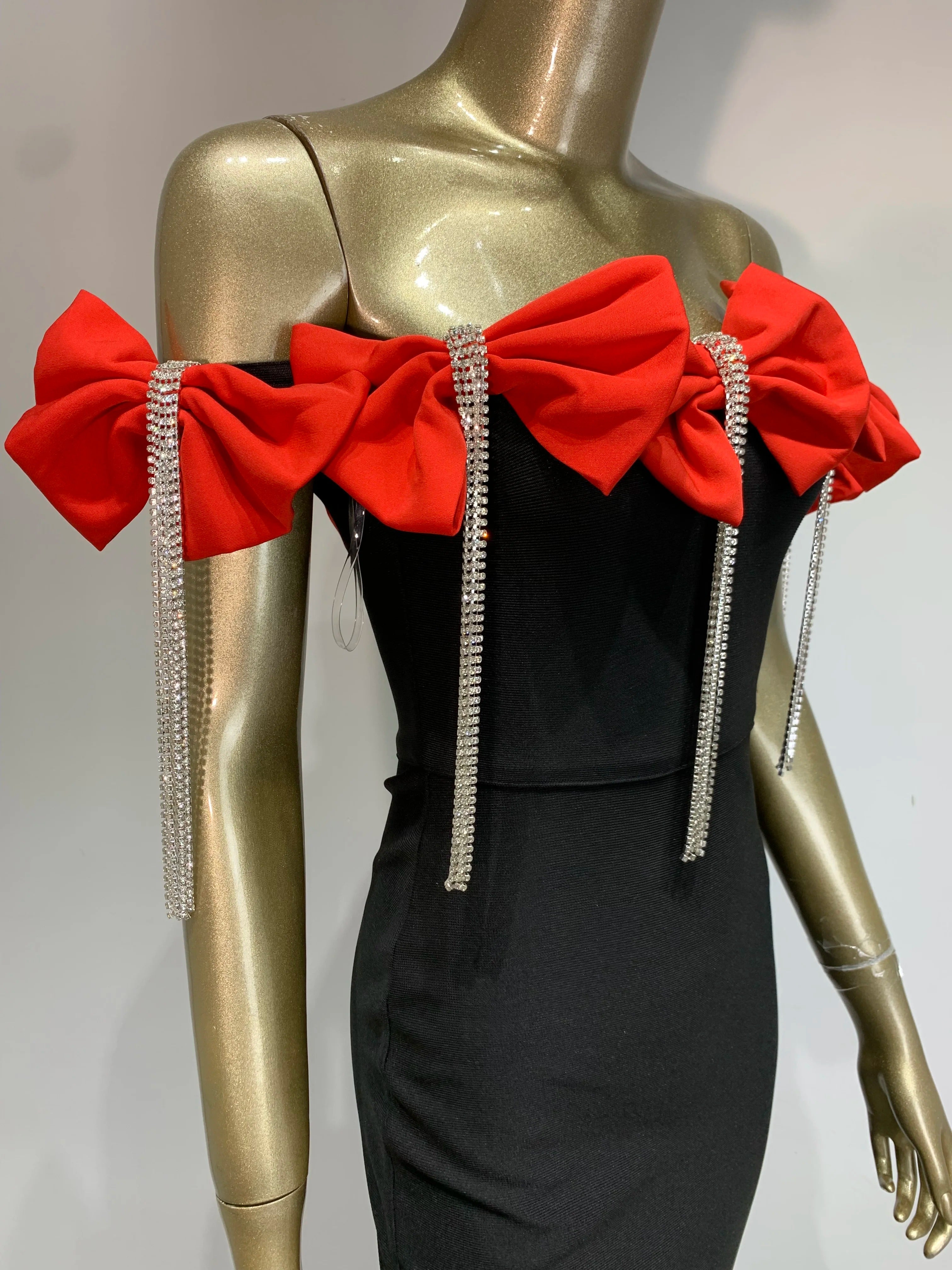  Frances Bow Dress (Red/Black)、mySite、merchandisen