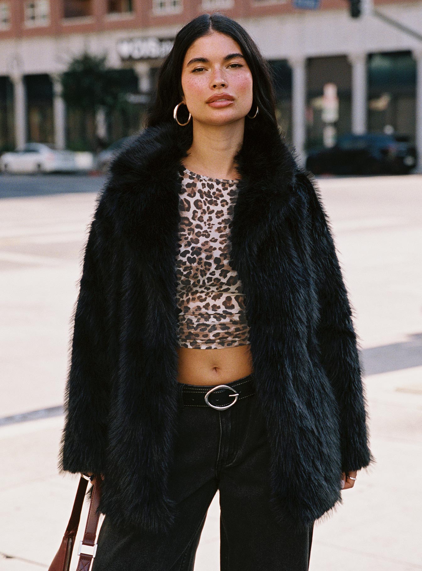 Super Trouper Faux Fur Jacket Black、mySite、solidvoid