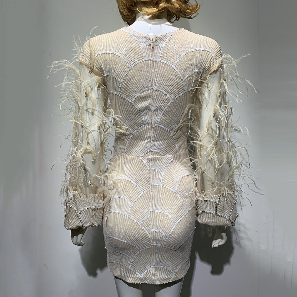  Cathy: Feather & Crystal Blush Dress、mySite、merchandisen