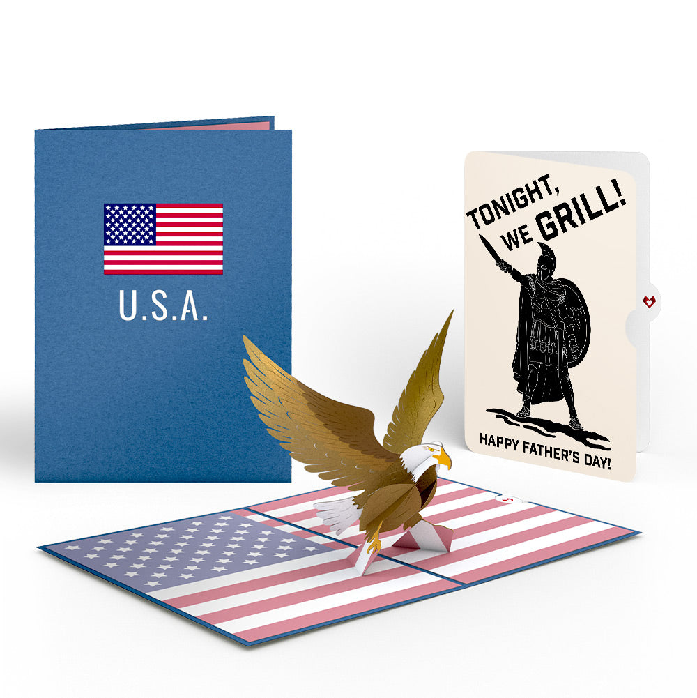 Patriotic Eagle Father's Day Pop-Up Card and Spartan Grilling Sentiment Set、mySite、solidvoid