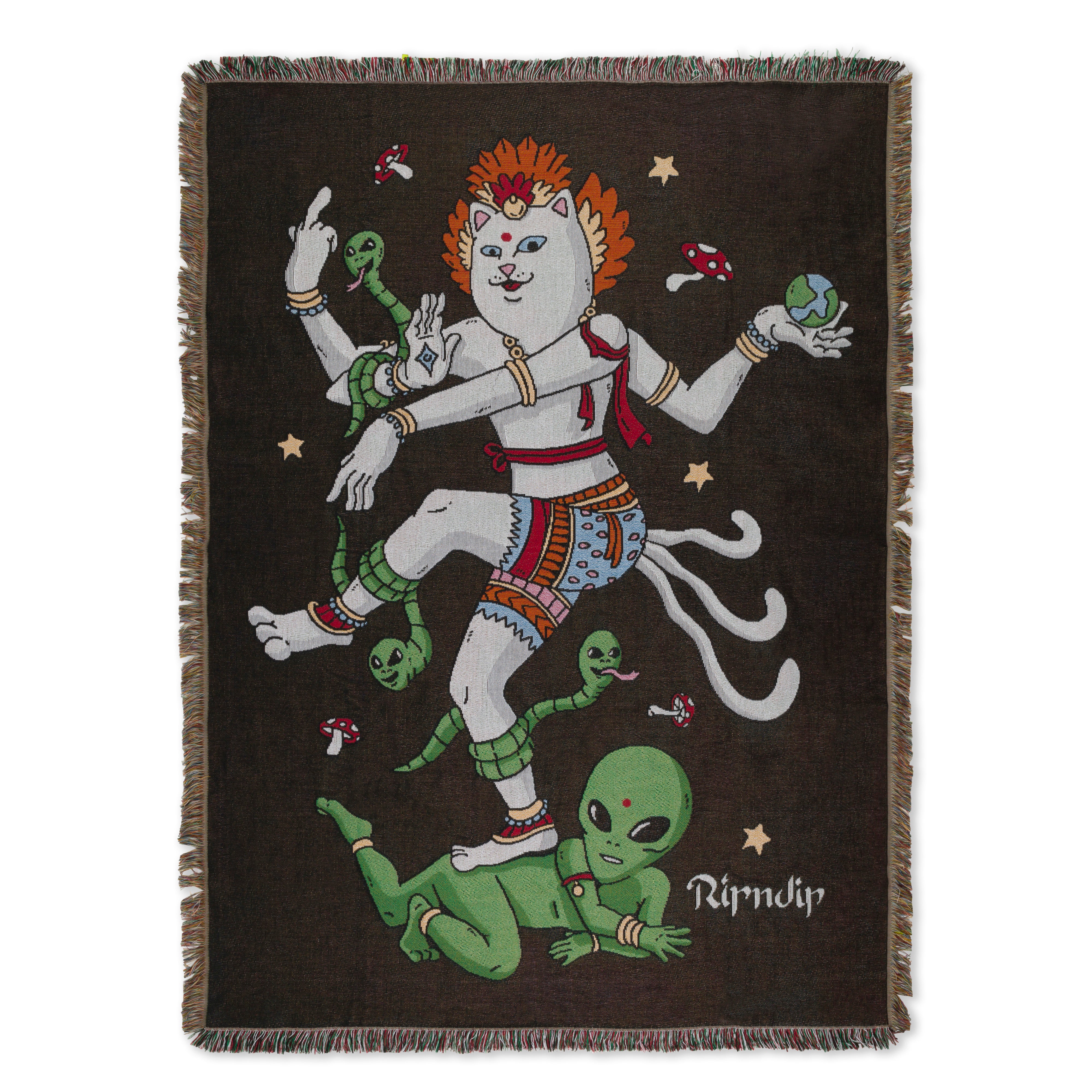  Alien Whisperer Woven Blanket (Black)、mySite、merchandisen