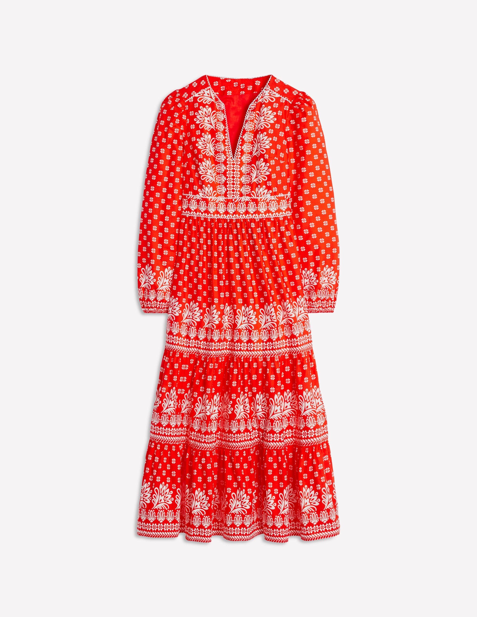  Violet Cotton Midi Dress-Firecracker Red, Palm Flora、mySite、ashleygrahame