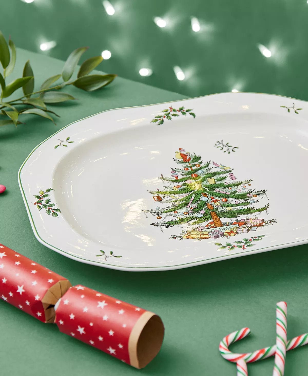 Spode Christmas Tree 14 Oval Platter Porcelain Dishwasher, microwave and freezer safe Imported、mySite、g9winljtr