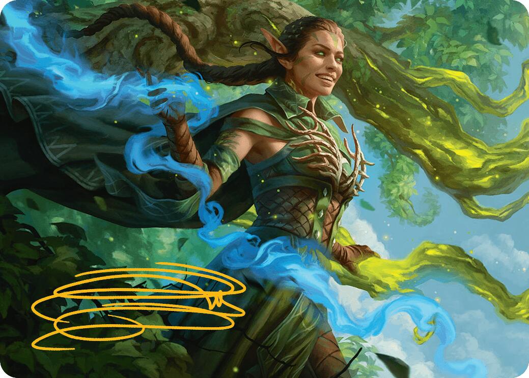 Nissa, Worldsoul Speaker Art Card (Gold-Stamped Signature) Aetherdrift Art Series、mySite、waistdrama