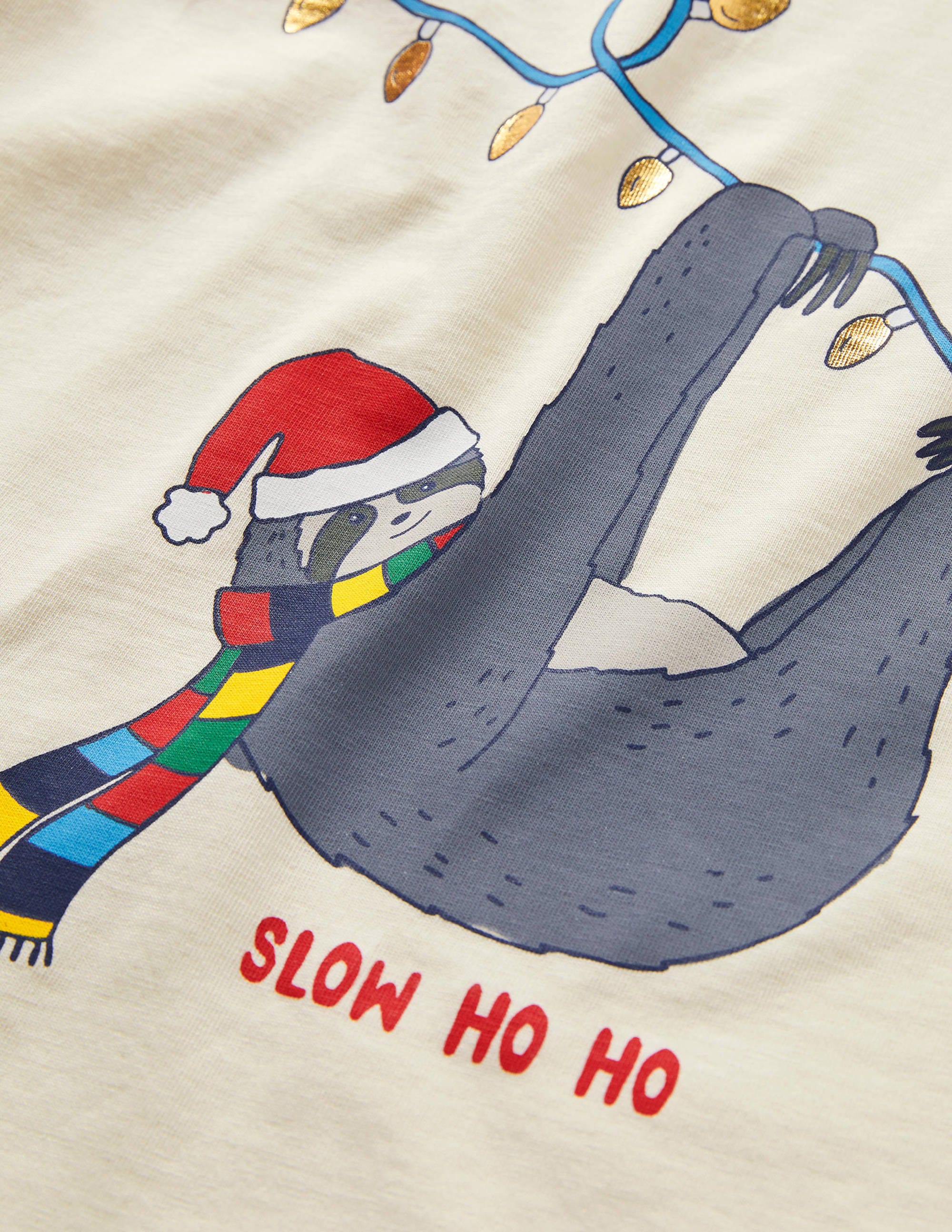  Festive Pun Raglan T-shirt-Ivory/Red Slow Ho-Ho、mySite、ashleygrahame