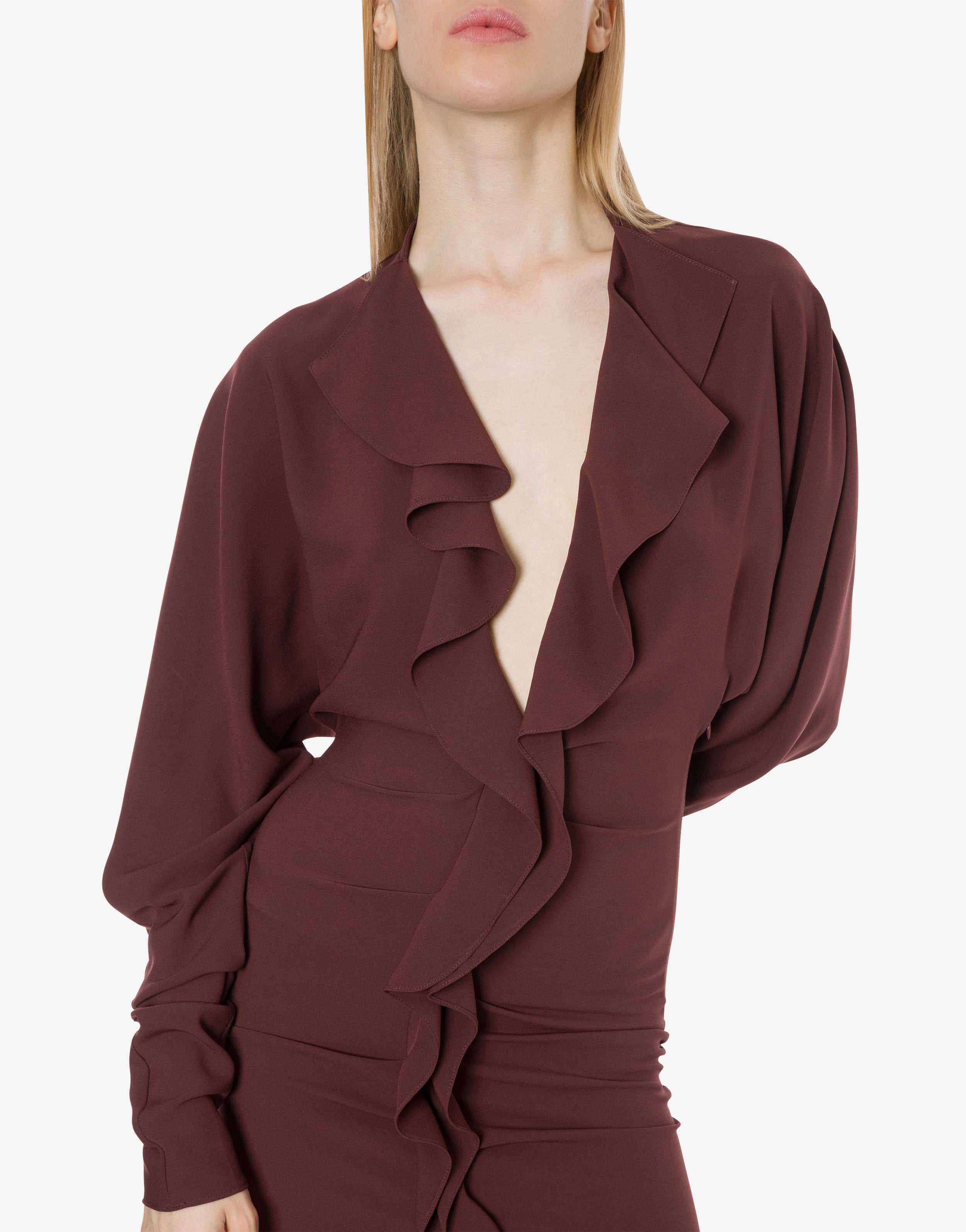 Minidress in light crêpe con ruches、mySite、aoinhome