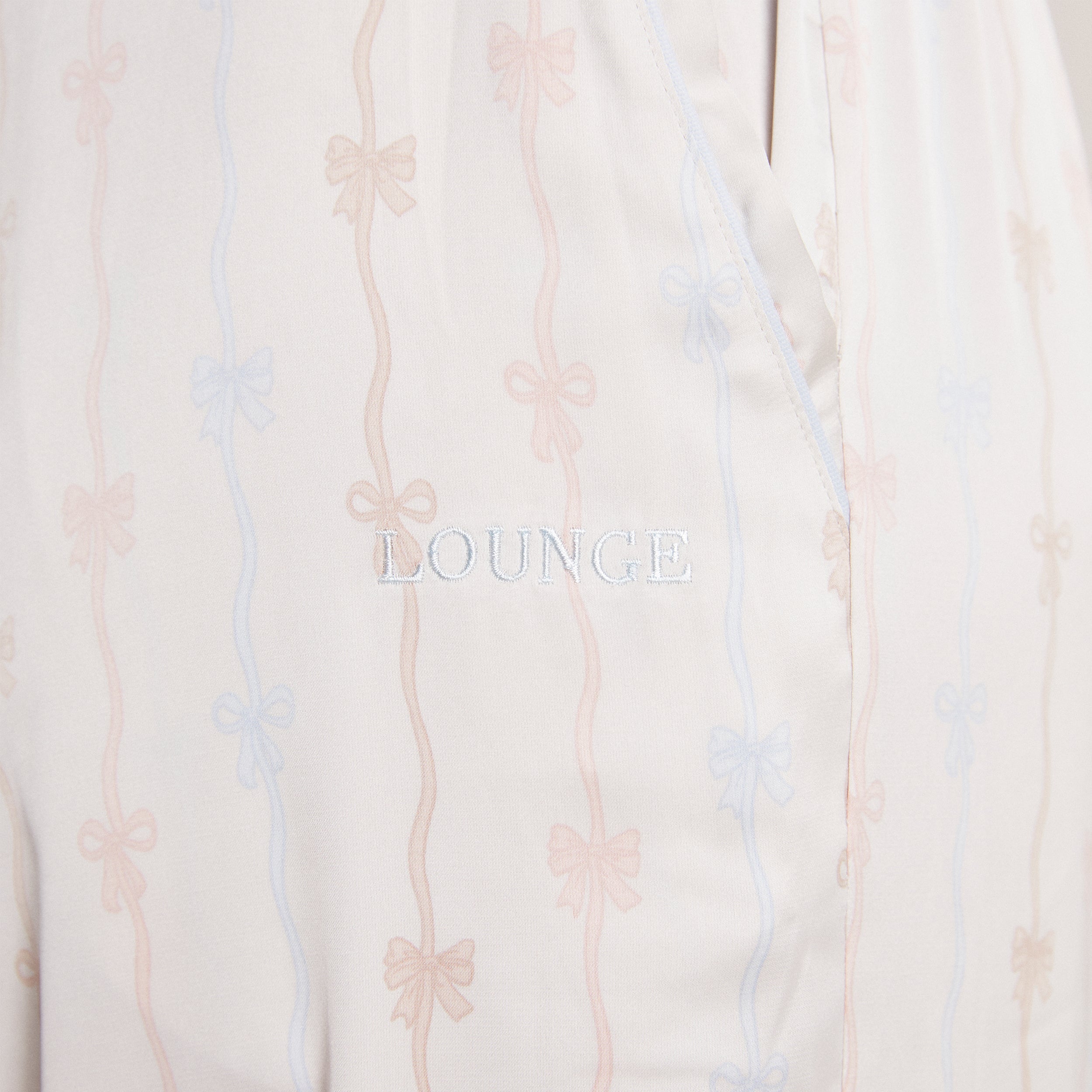 Bow Satin Pyjama Bottoms - Pearl、mySite、bengalsvssteelers