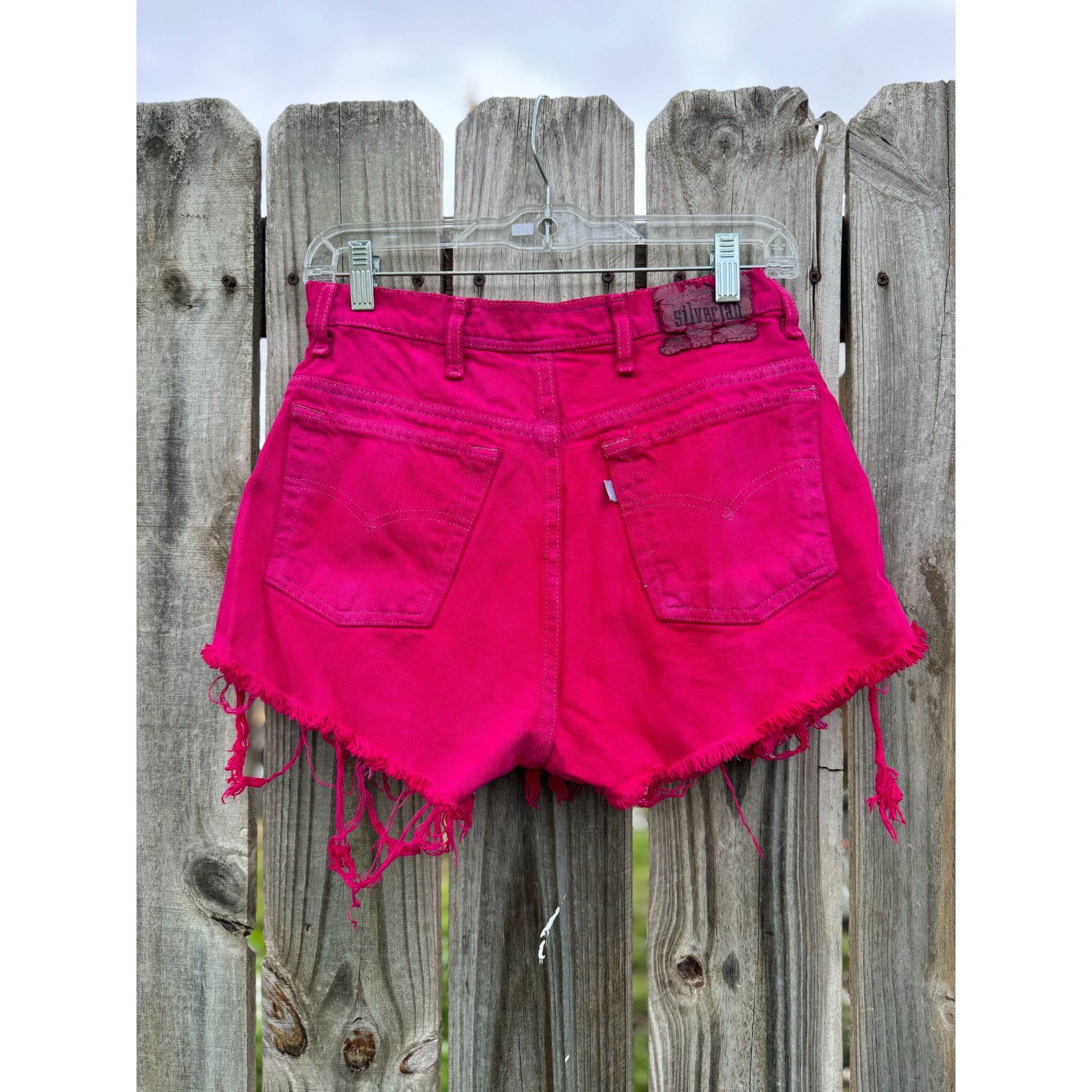 91' Levi's silverTab Loose Fit Hot Pink Cut Off Raw Hem Jean Shorts 30、mySite、garagedoors4me
