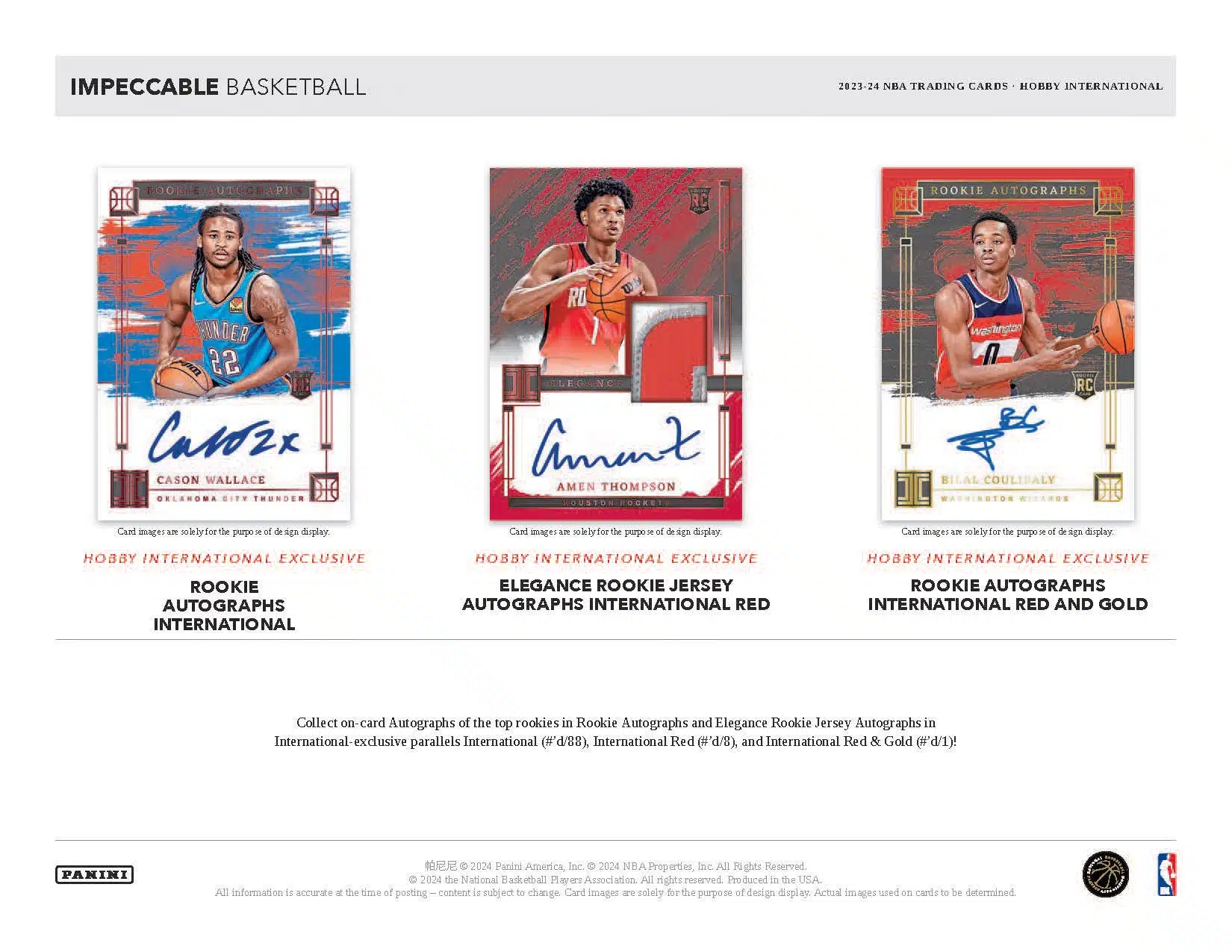 Panini Impeccable NBA Basketball 2023/24 - International Hobby Box、mySite、waistdrama