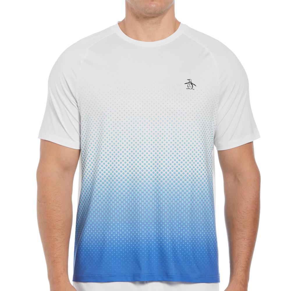 Penguin Men's Performance Ombre Tee - Bright White/Blue