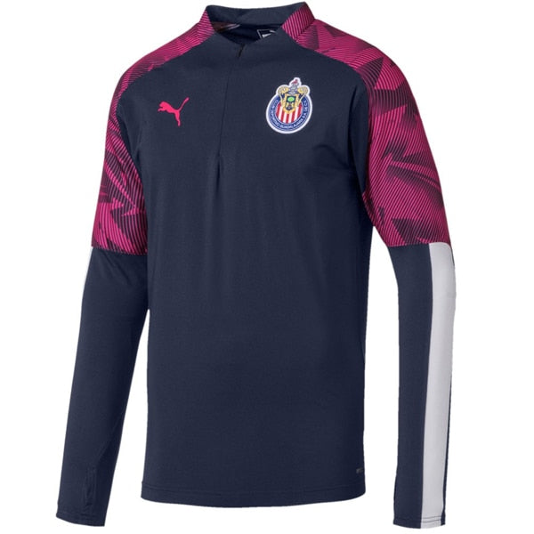 PUMA Men's Chivas de Guadalajara 19/20 1/4 Training Top Blue、mySite、bottomscart
