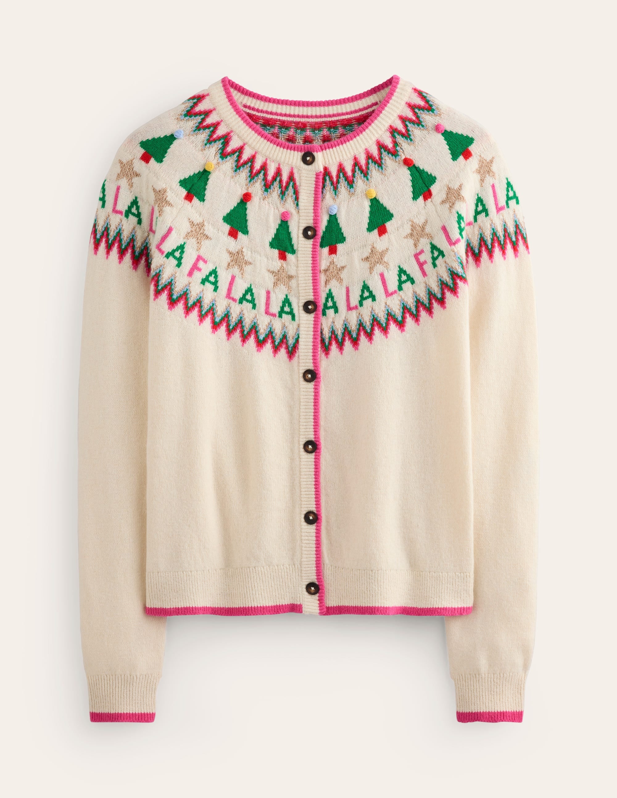  Edie Fair Isle Cardigan-Ecru Marl, Fa La La、mySite、ashleygrahame