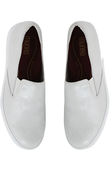  Munro Women's Lennox Slip-On Sneaker - White Snake Print Suede、mySite、preschool7hills