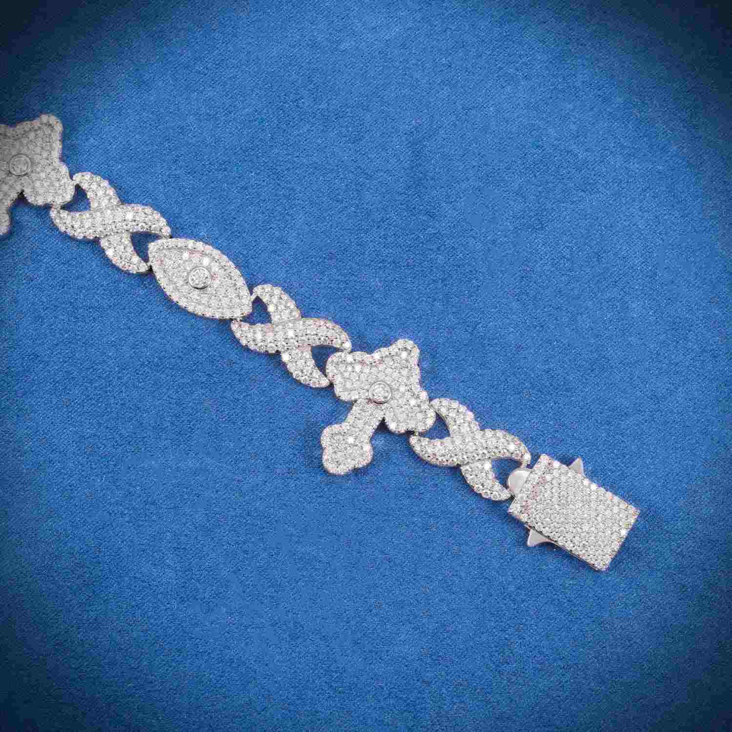 15MM Moissanite Cross Eye Infinity Link Bracelet、mySite、hinf8tx79