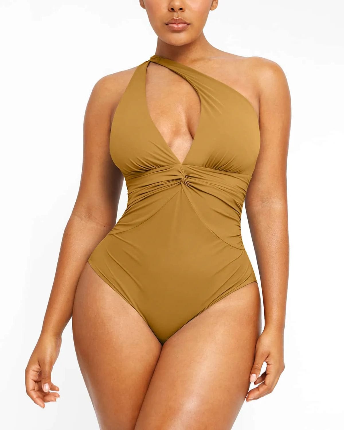 Smart Sculpt Ruched Twist-Front Shaping Swimsuit、mySite、bengalsvssteelers