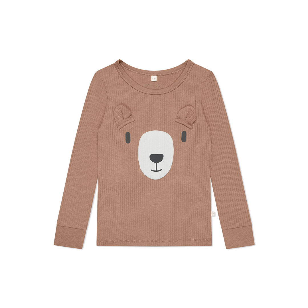  MORI Ribbed Bear Face Pyjamas - Bear + Brown、mySite、merchandisen