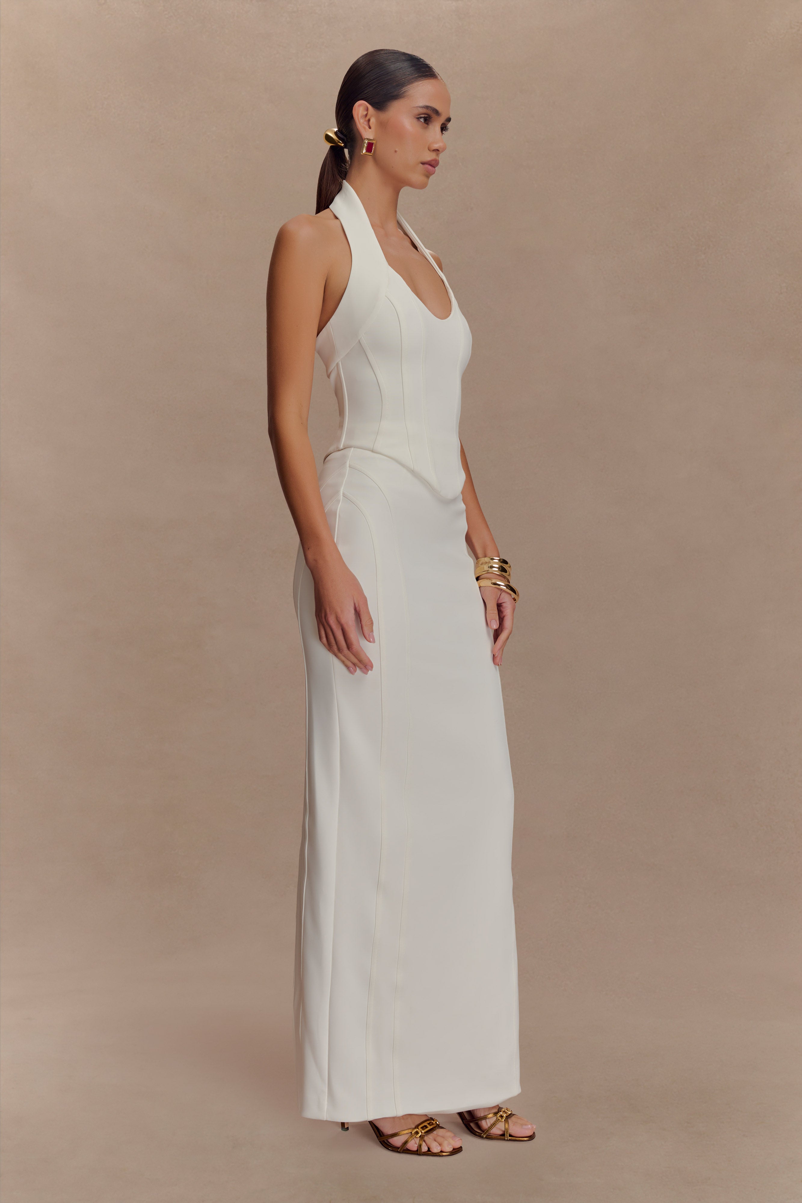 Meadow Corset Halter Top - White、mySite、solidvoid