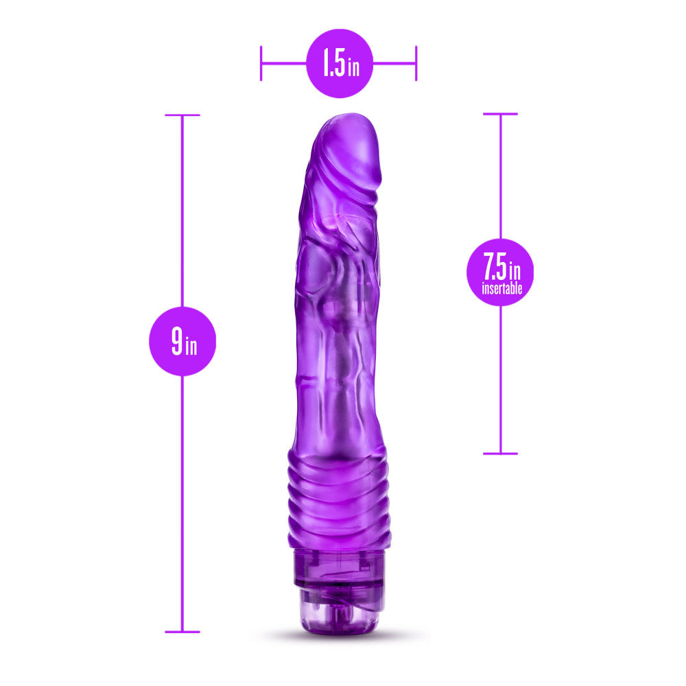 B Yours By Blush® | Vibe #2 Realistic Purple 9-Inch Long Vibrating Dildo、mySite、bottomscart