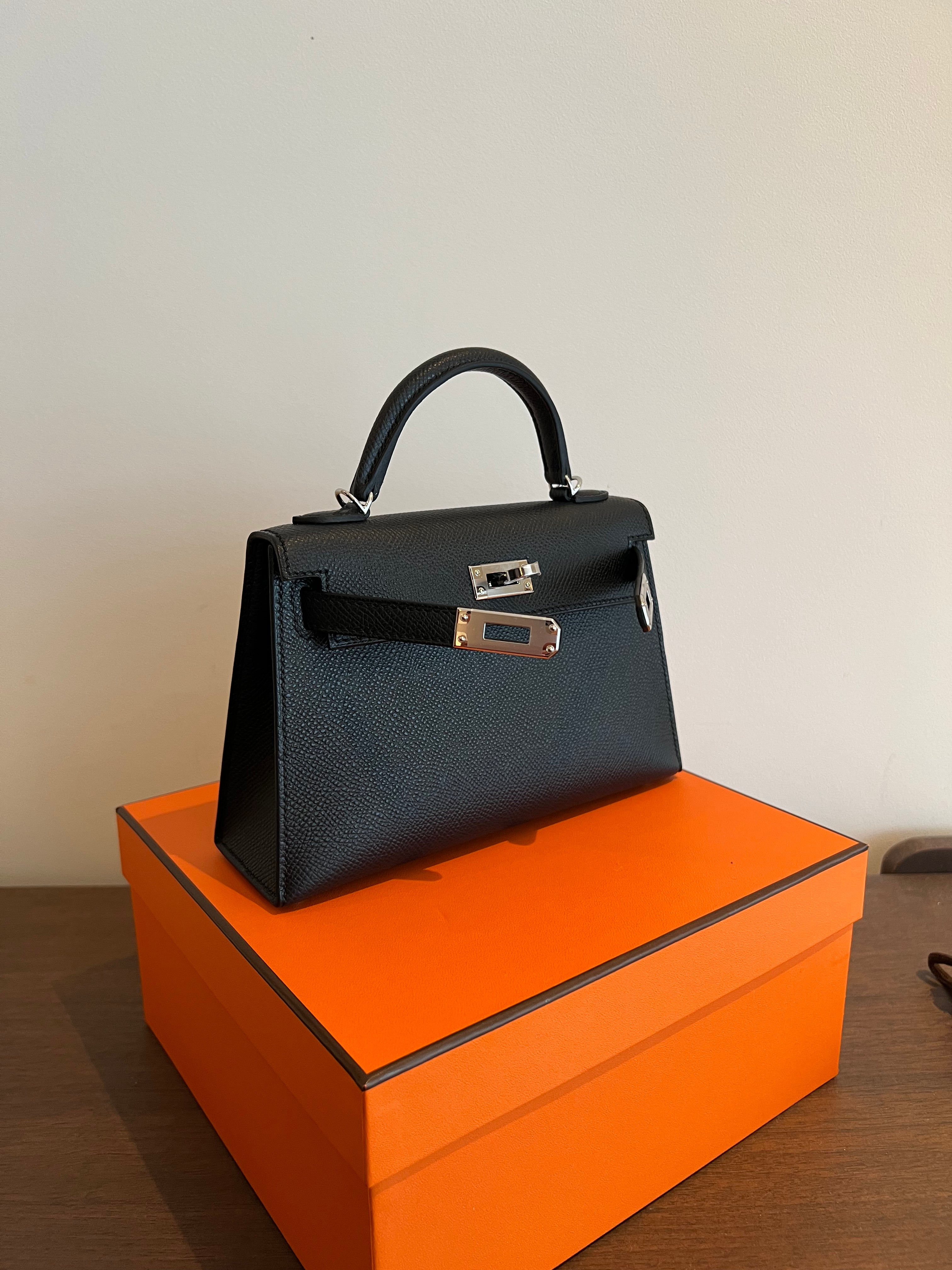 Hermès Mini Kelly 20 Black Epsom PHW、mySite、garminoutage.com