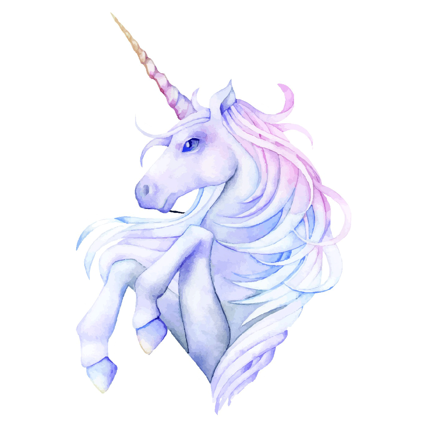  Watercolor Unicorn Vinyl Sticker Decal、mySite、ghnorth