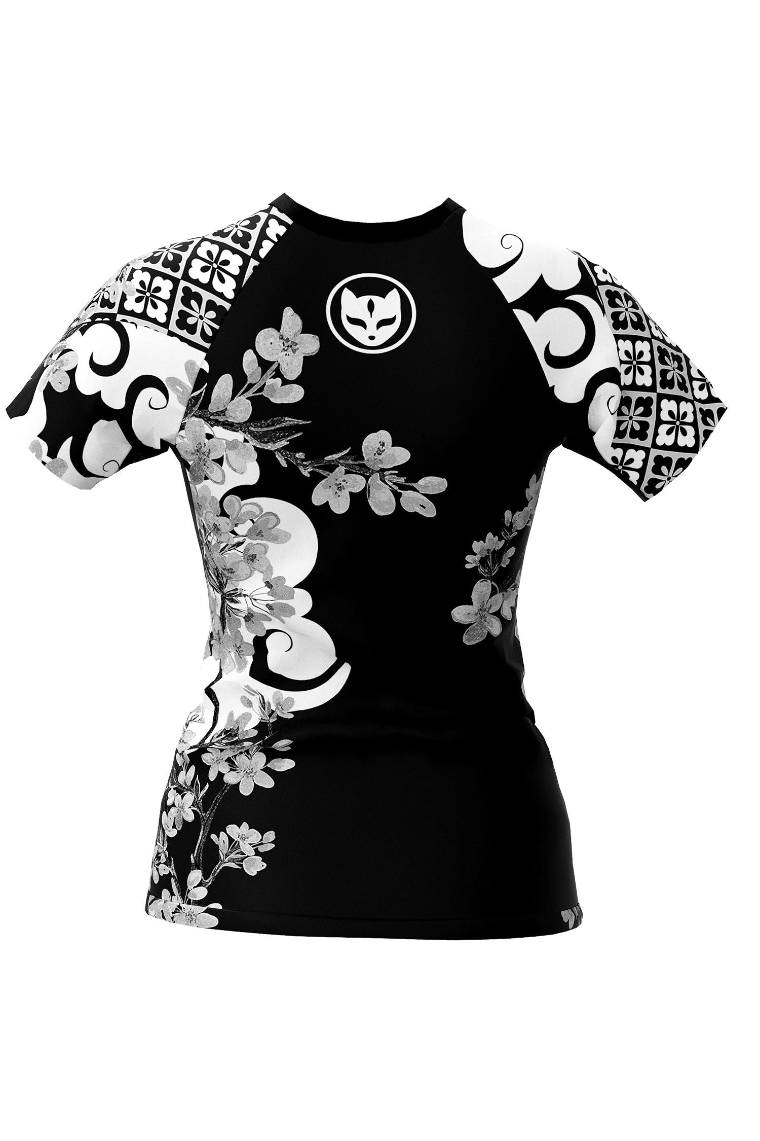 Women's Cherry Blossom Ranked Jiu Jitsu Rashguard - Short Sleeve、mySite、gigharbornorthrealestate