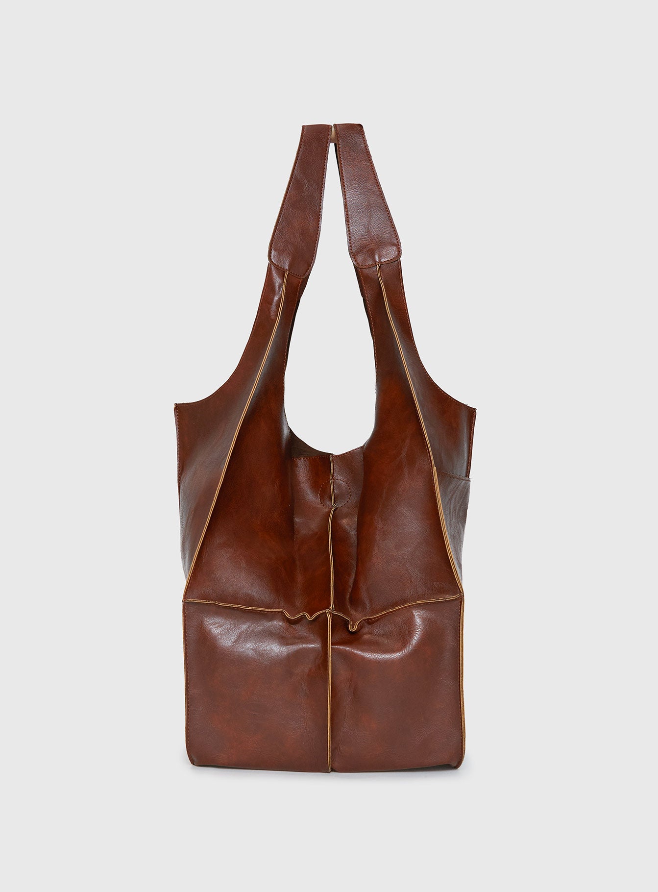 No One Else Oversized Tote Bag Brown、mySite、solidvoid