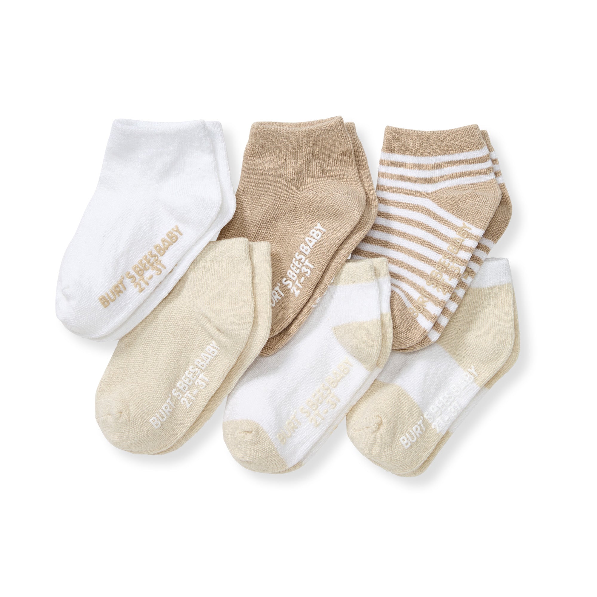  Solid & Stripes Organic Cotton Toddler Ankle Socks 6 Pack - Oat、mySite、layawaytickets
