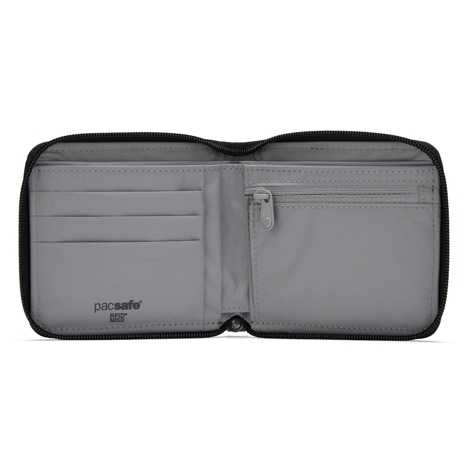 Pacsafe® RFIDsafe™ RFID blocking zip around wallet、mySite、garagedoors4me