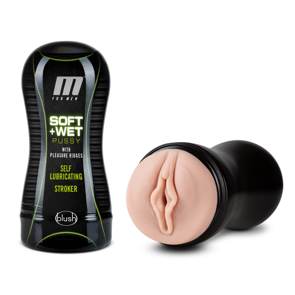 M For Men By Blush® | Soft & Wet Self Lubricating Pussy with Pleasure Ridges Vanilla Masturbator / Stroker、mySite、bottomscart