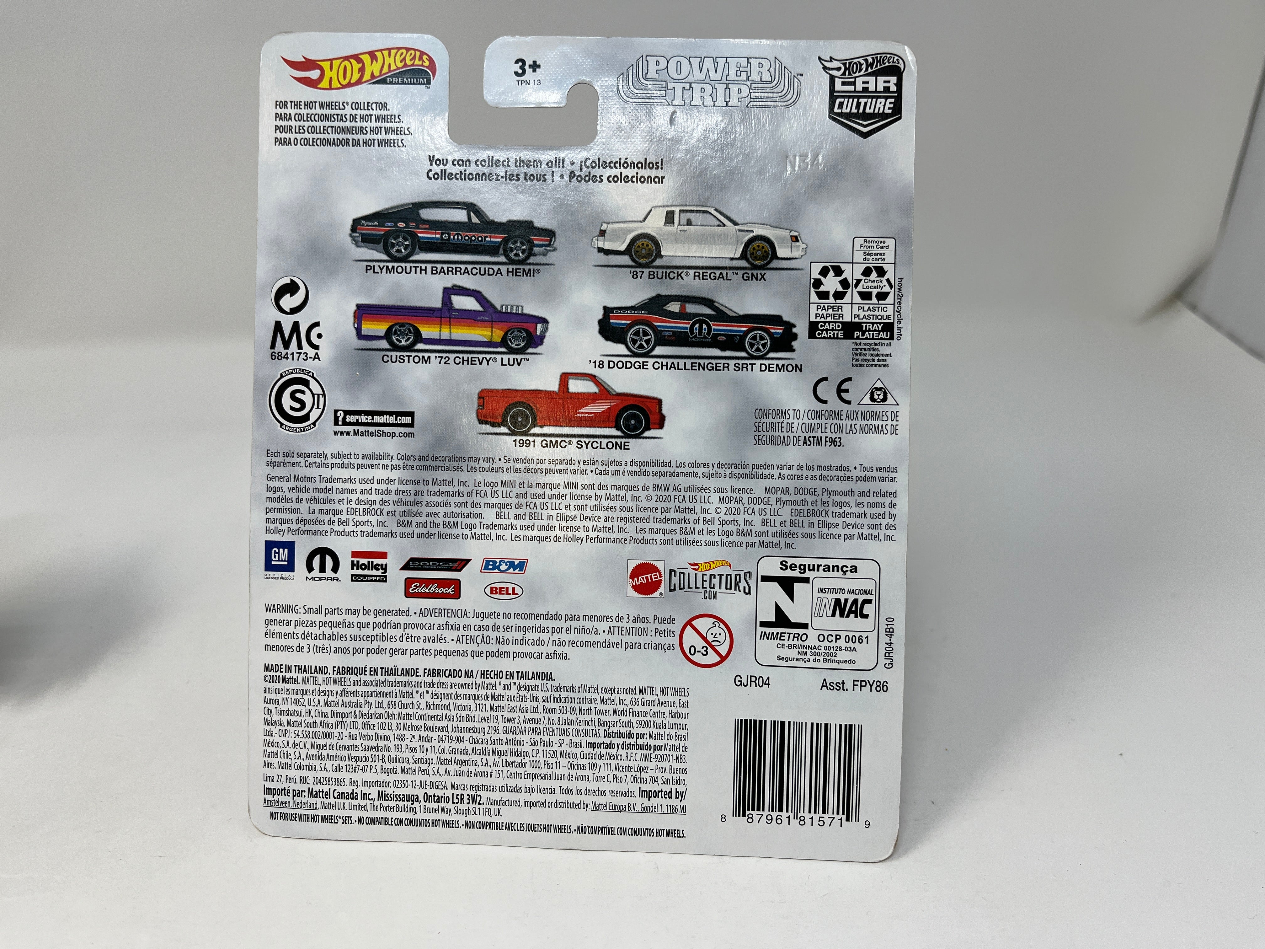 '18 Dodge Challenger SRT Demon * BLACK * Hot Wheels POWER TRIP Car Culture、mySite、hgirdovlk