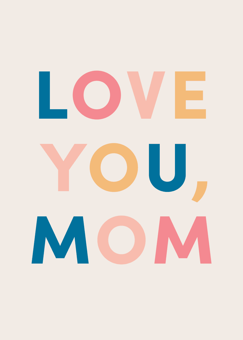 Love You Mom Multi Greeting Card、mySite、solidvoid