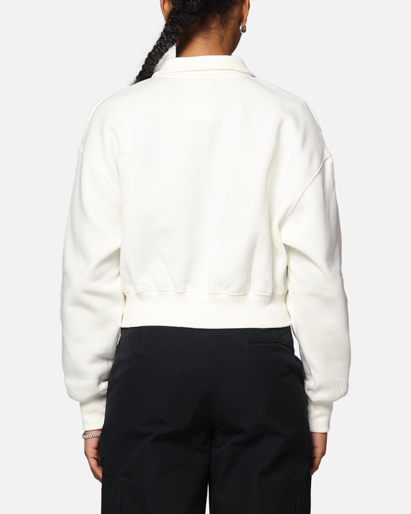 Nike Women's Sportswear Style Phoenix Fleece Cropped Half Zip Sweatshirt Sail/Black、mySite、zt4zffjzw