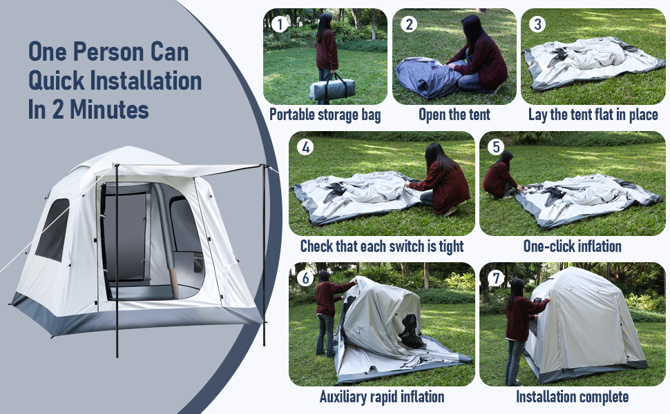 One click electric automatic inflatable tent