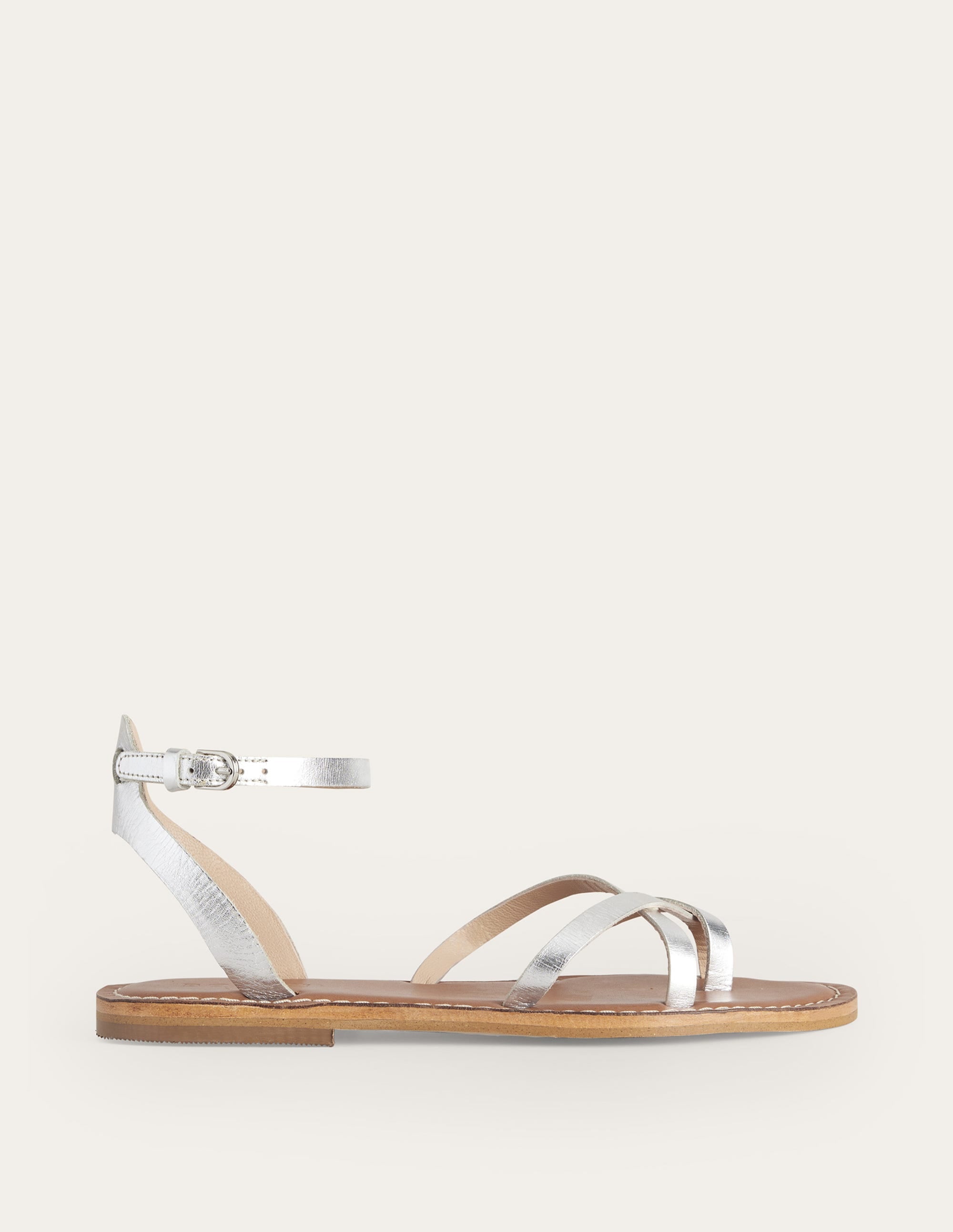  Easy Flat Sandals-Silver Metallic Leather、mySite、ashleygrahame