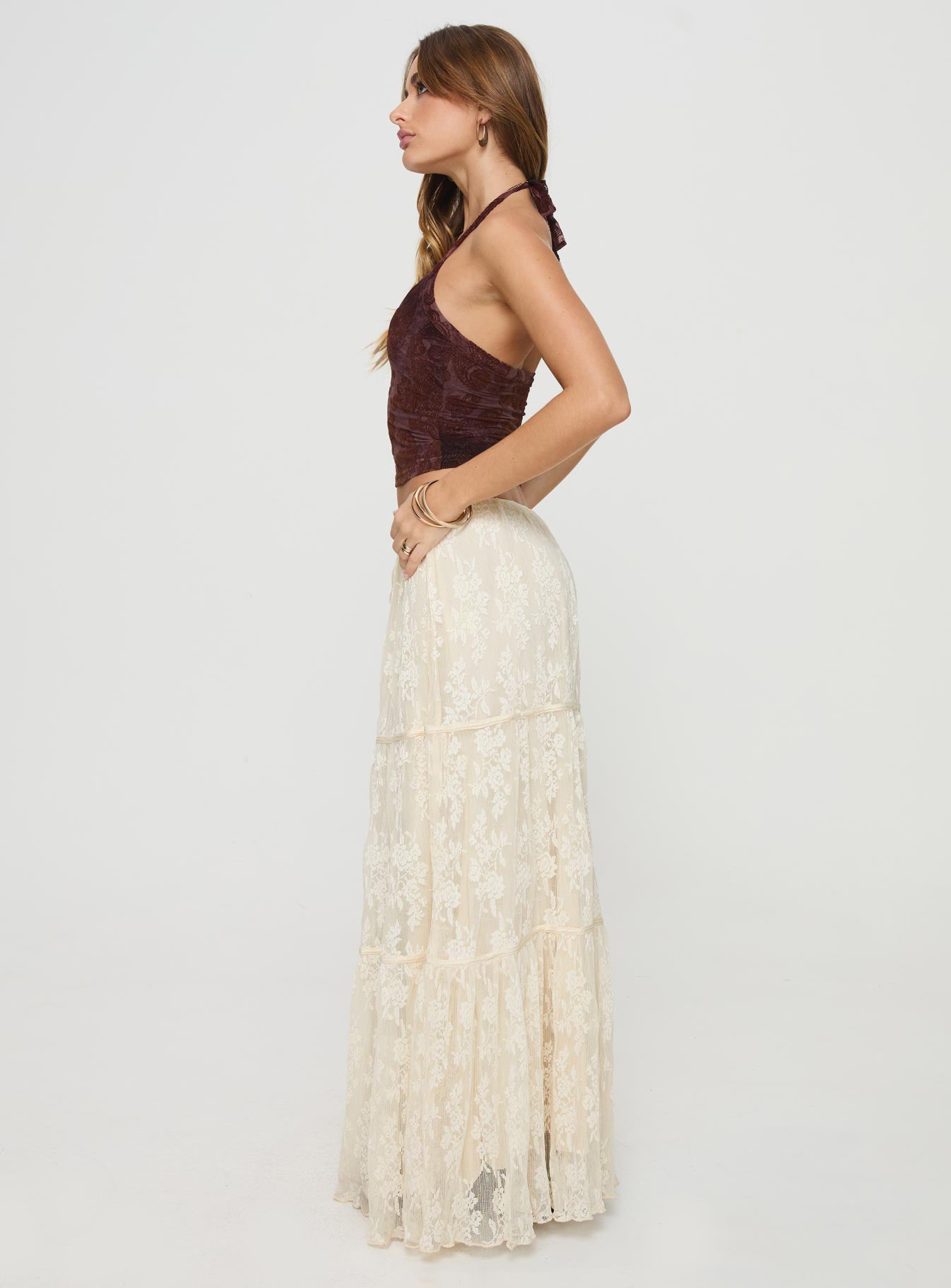 Oh Plisse Maxi Skirt Cream、mySite、solidvoid