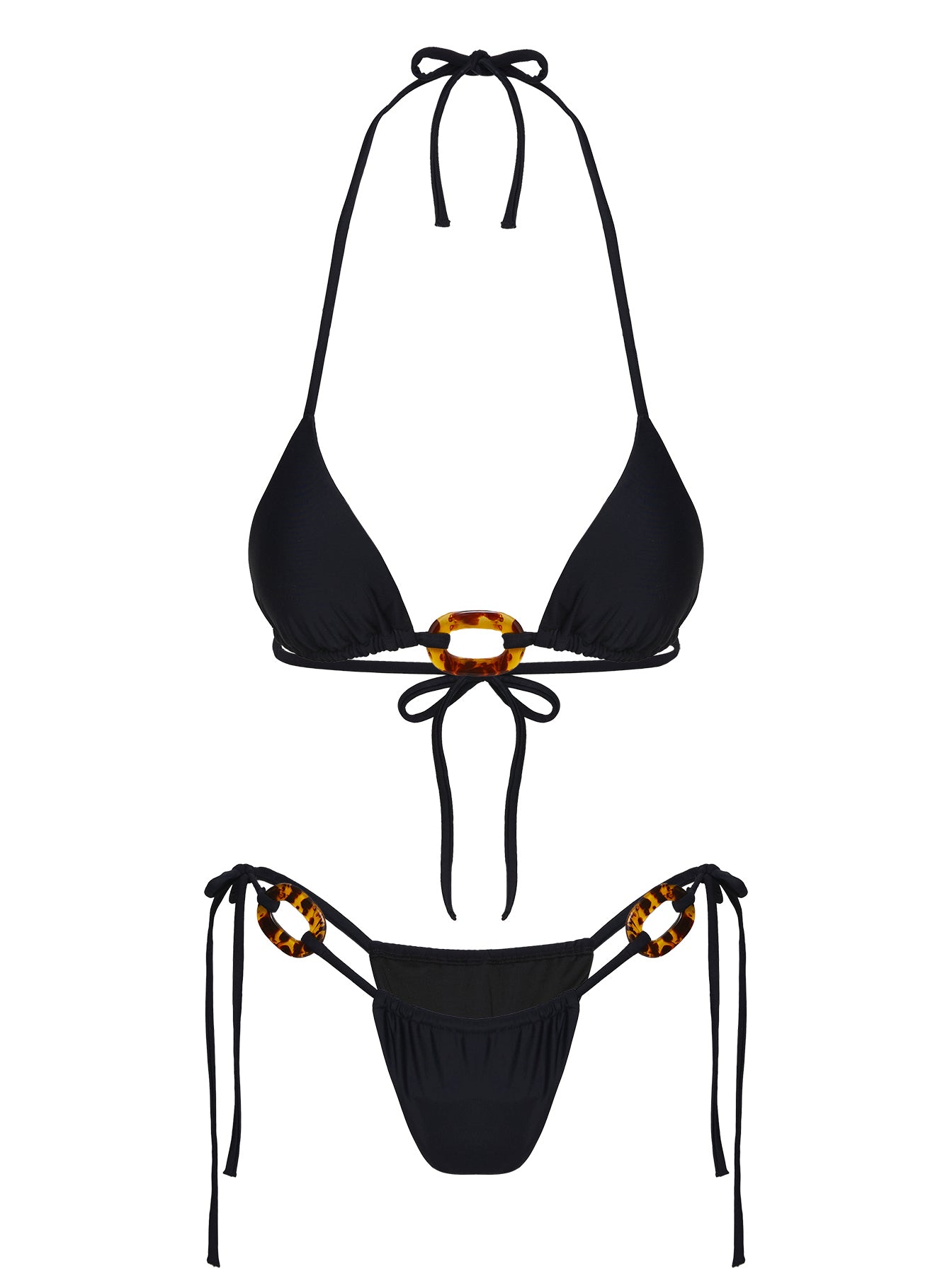Jenner Triangle Bikini Ring Top Black、mySite、solidvoid
