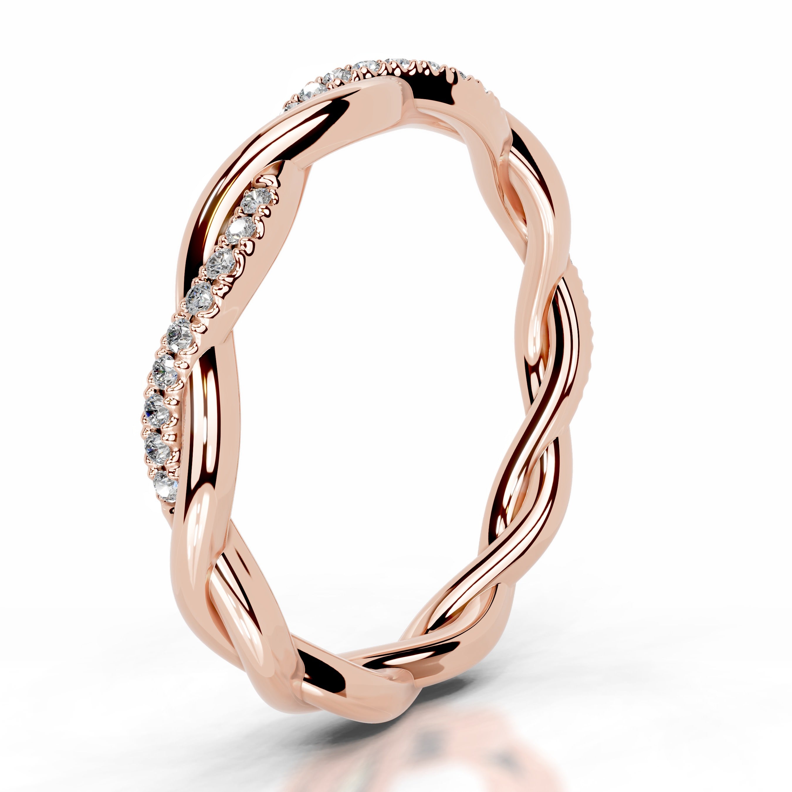 Tsumugi Diamond Wedding band - 14K Rose Gold、mySite、hinf8tx79