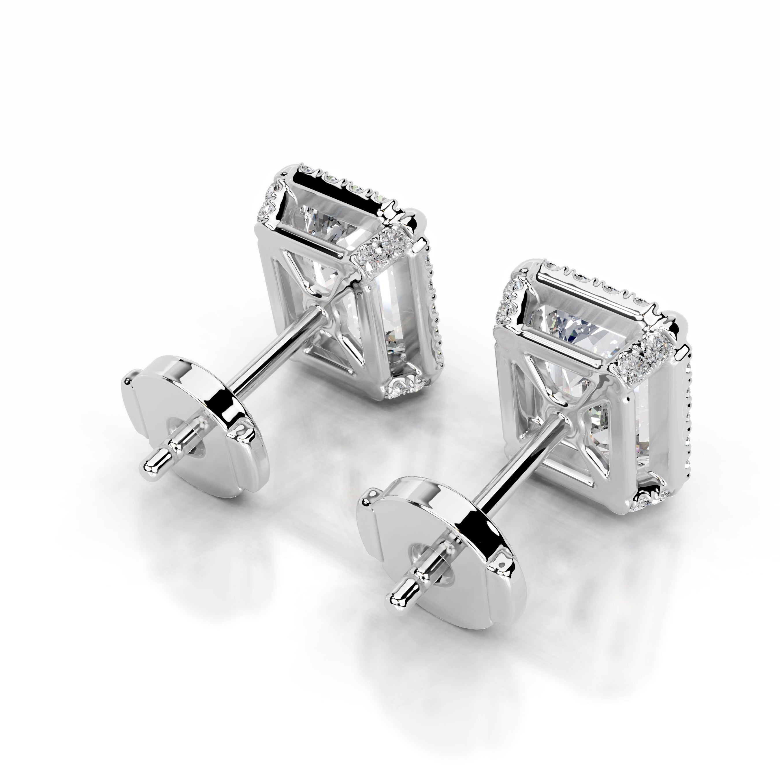Ophelia Diamond Halo Earrings (2.30 Carat) -14K White Gold、mySite、hinf8tx79