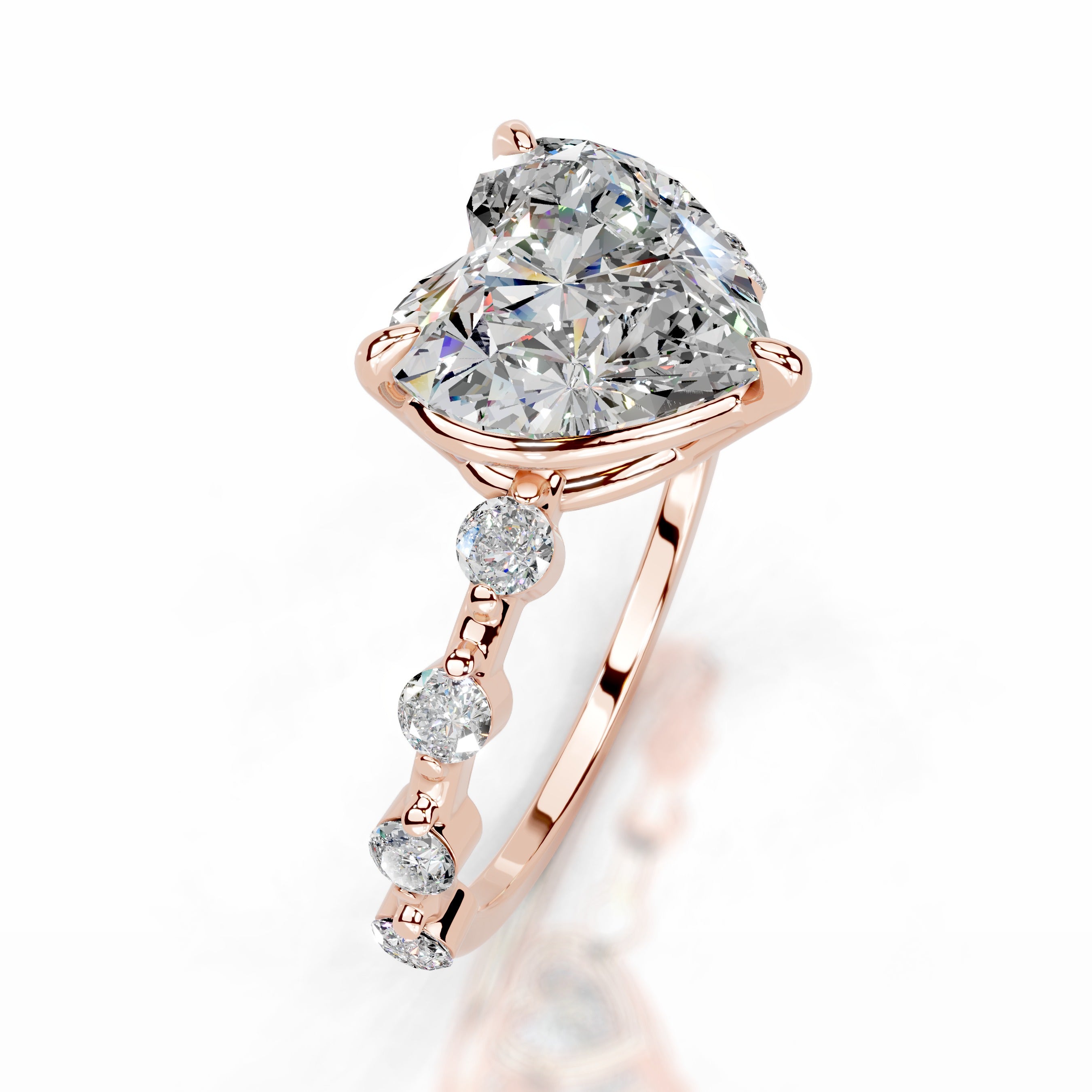Bell Moissanite & Diamonds Ring - 14K Rose Gold、mySite、hinf8tx79