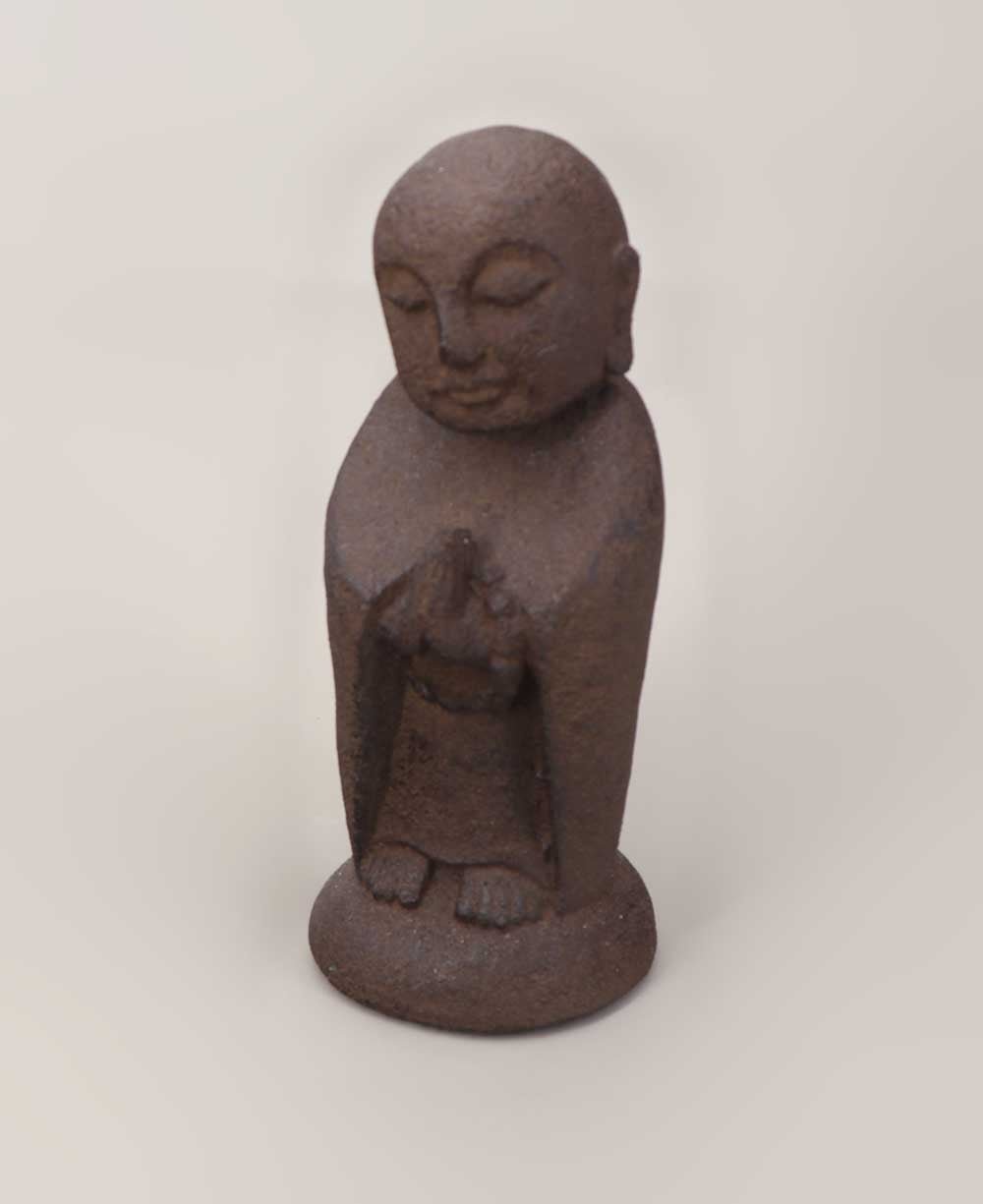 Praying Pose Cast Stone Garden Jizo Statue, 8 Inches、mySite、topwebapps