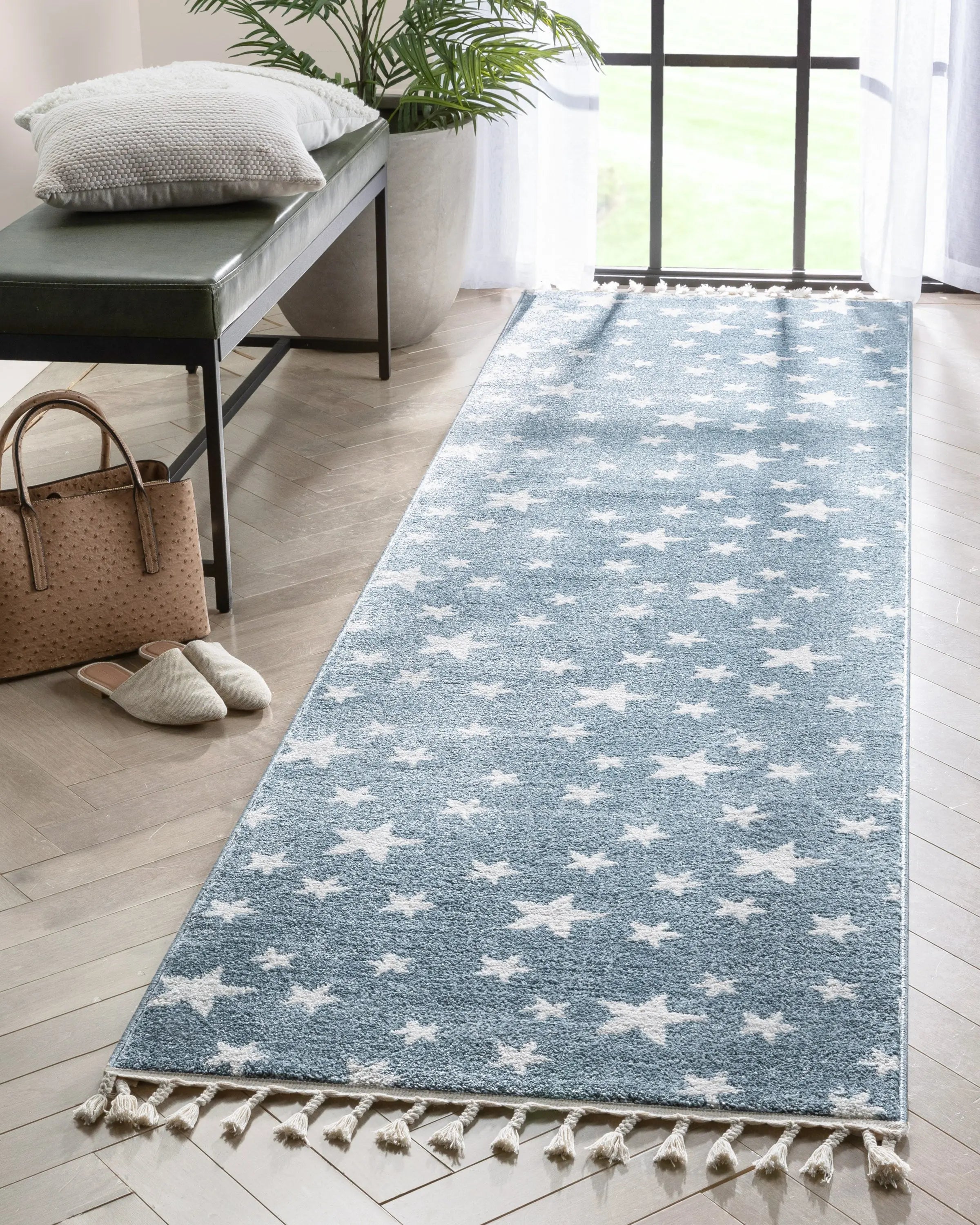 Stars Modern Geometric Blue Kids Rug、mySite、gigharbornorthrealestate