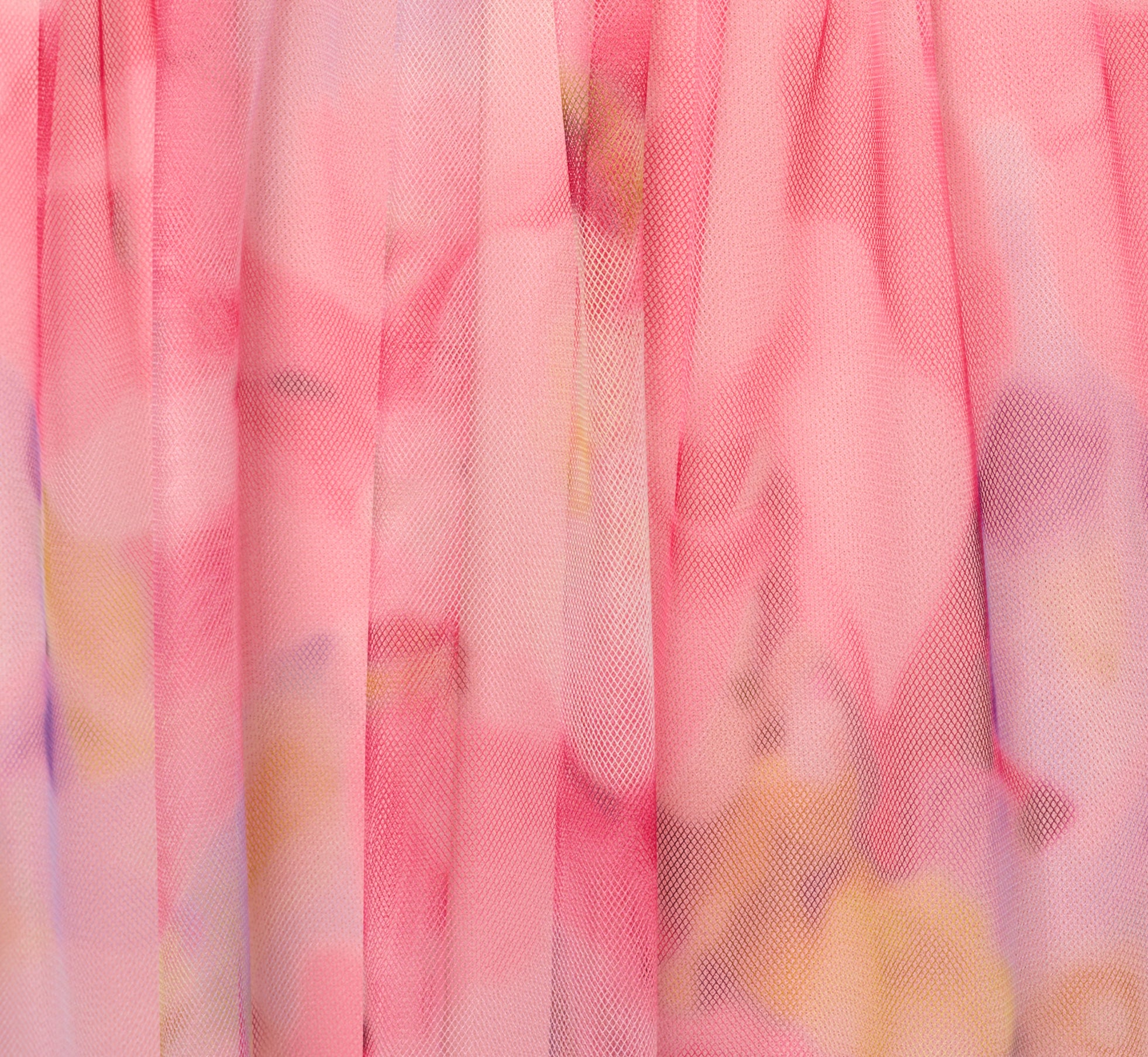 Plus Size Off Shoulder Watercolor Print Tulle Gown In Pink Multi、mySite、solidvoid