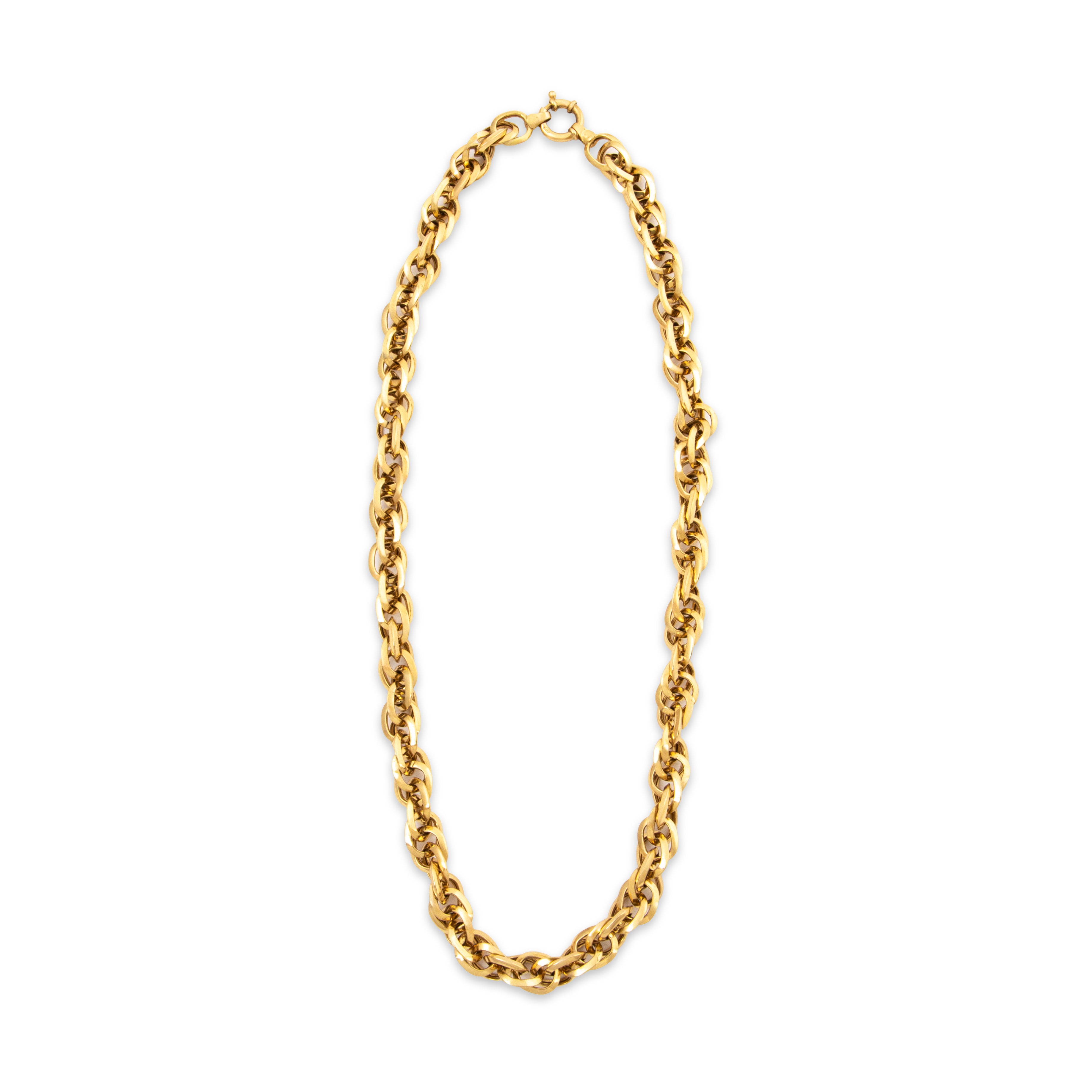 Vintage 18k Yellow Gold Rope Chain Necklace 16、mySite、hinf8tx79