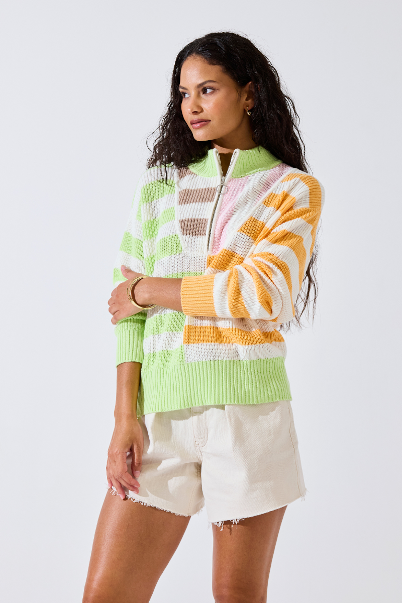 WISPR Mixed Stripe Half Zip - Final Sale、mySite、noshort