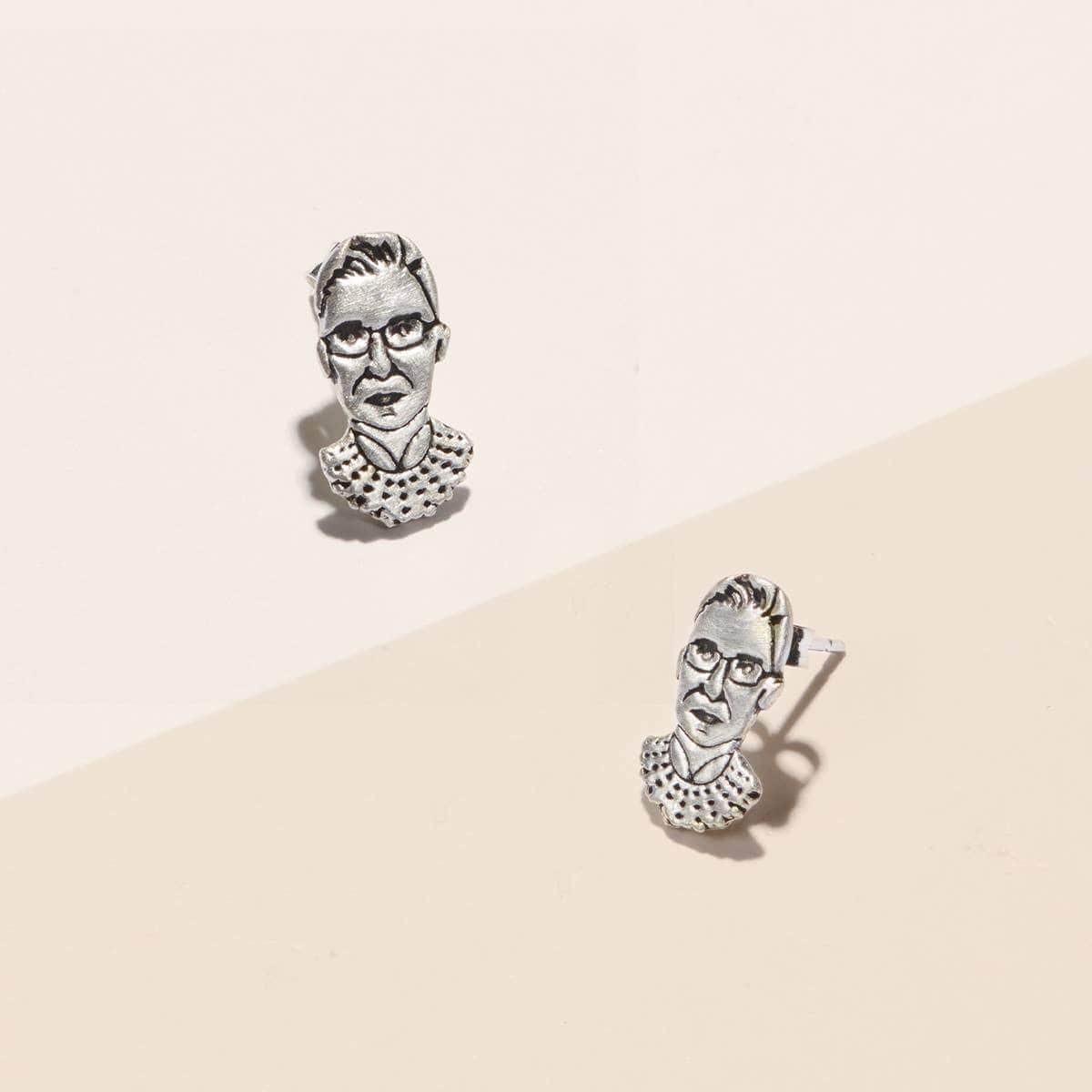 Ruth Bader Ginsburg RBG Stud Earrings - Sterling Silver or Gold、mySite、topwebapps