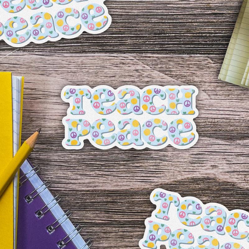  Teach Peace Light Blue Sticker、mySite、elrpsem3k