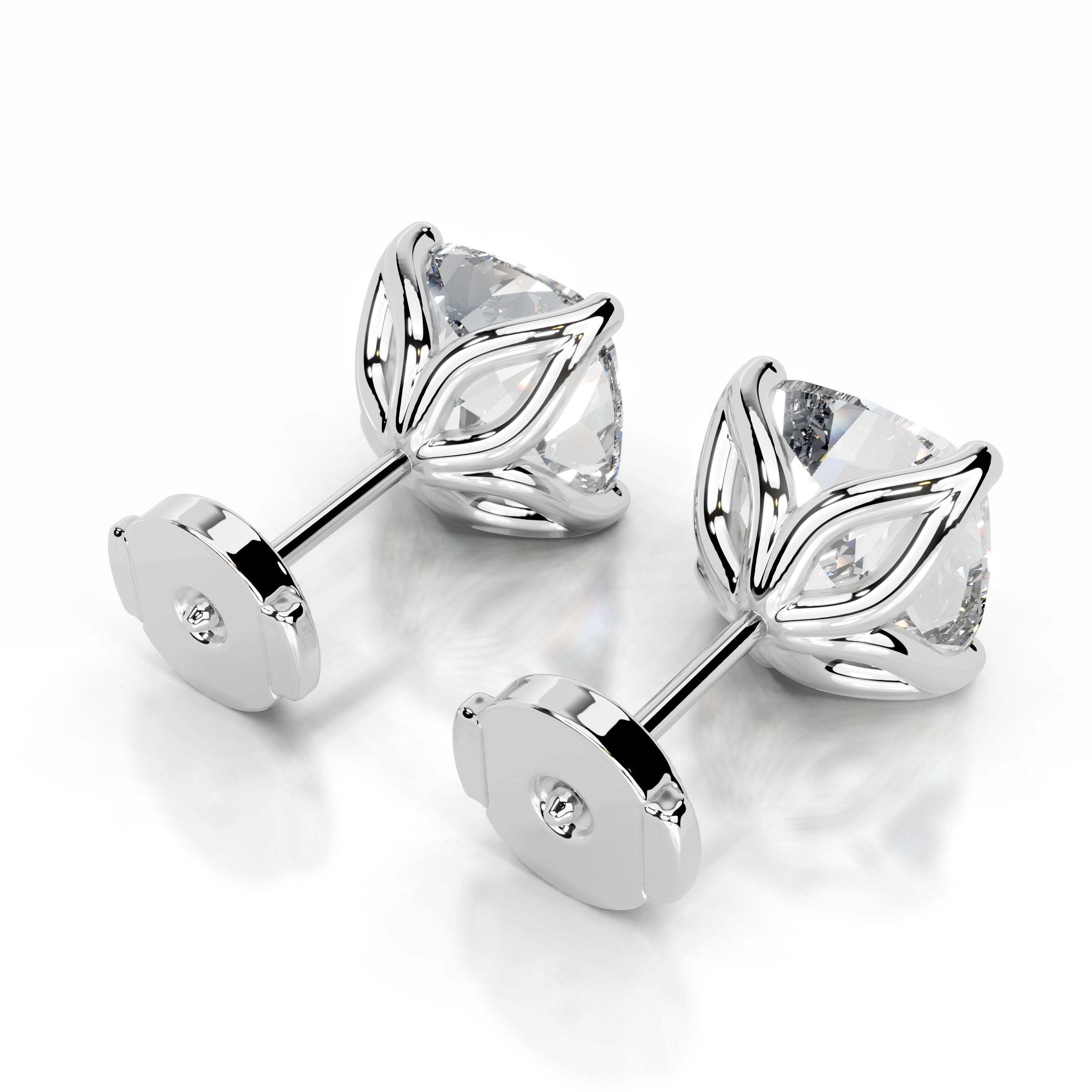 Doris Lab Grown Diamond Studs Earrings - 18K White Gold、mySite、hinf8tx79