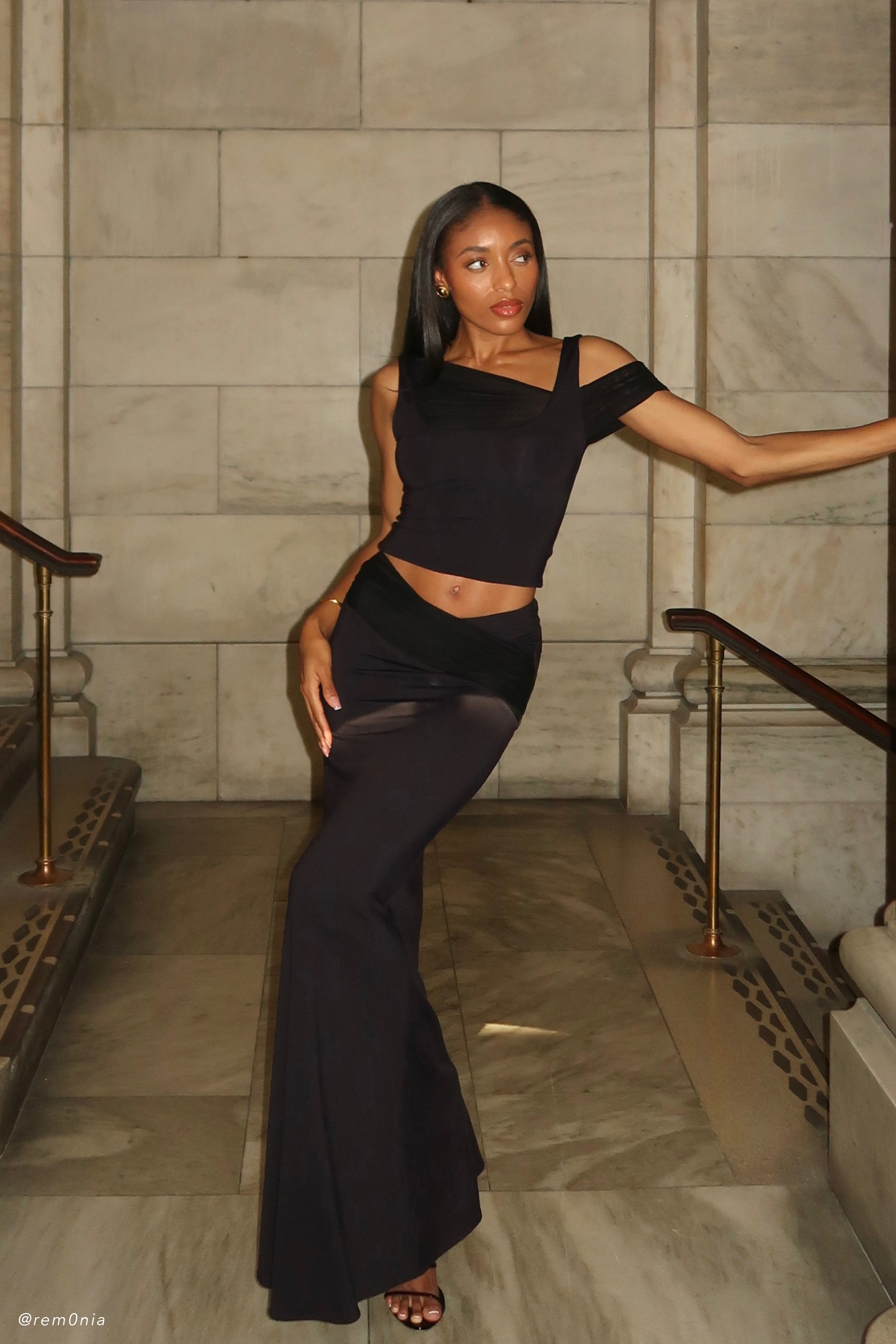 Jules Recycled Nylon And Mesh Maxi Skirt - Black、mySite、solidvoid