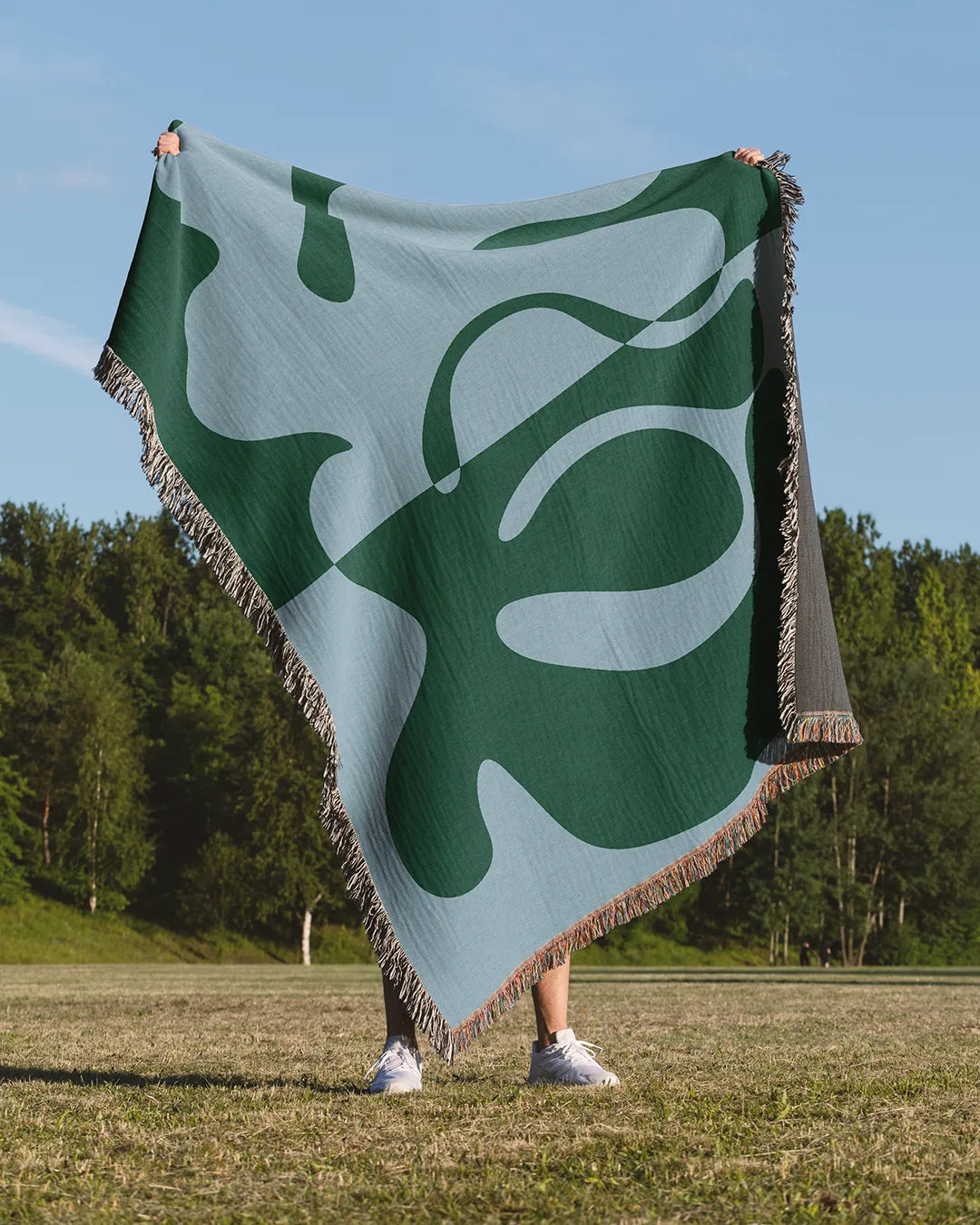 Blue and Green Organic Fusion Cotton Woven Throw Blanket、mySite、gigharbornorthrealestate